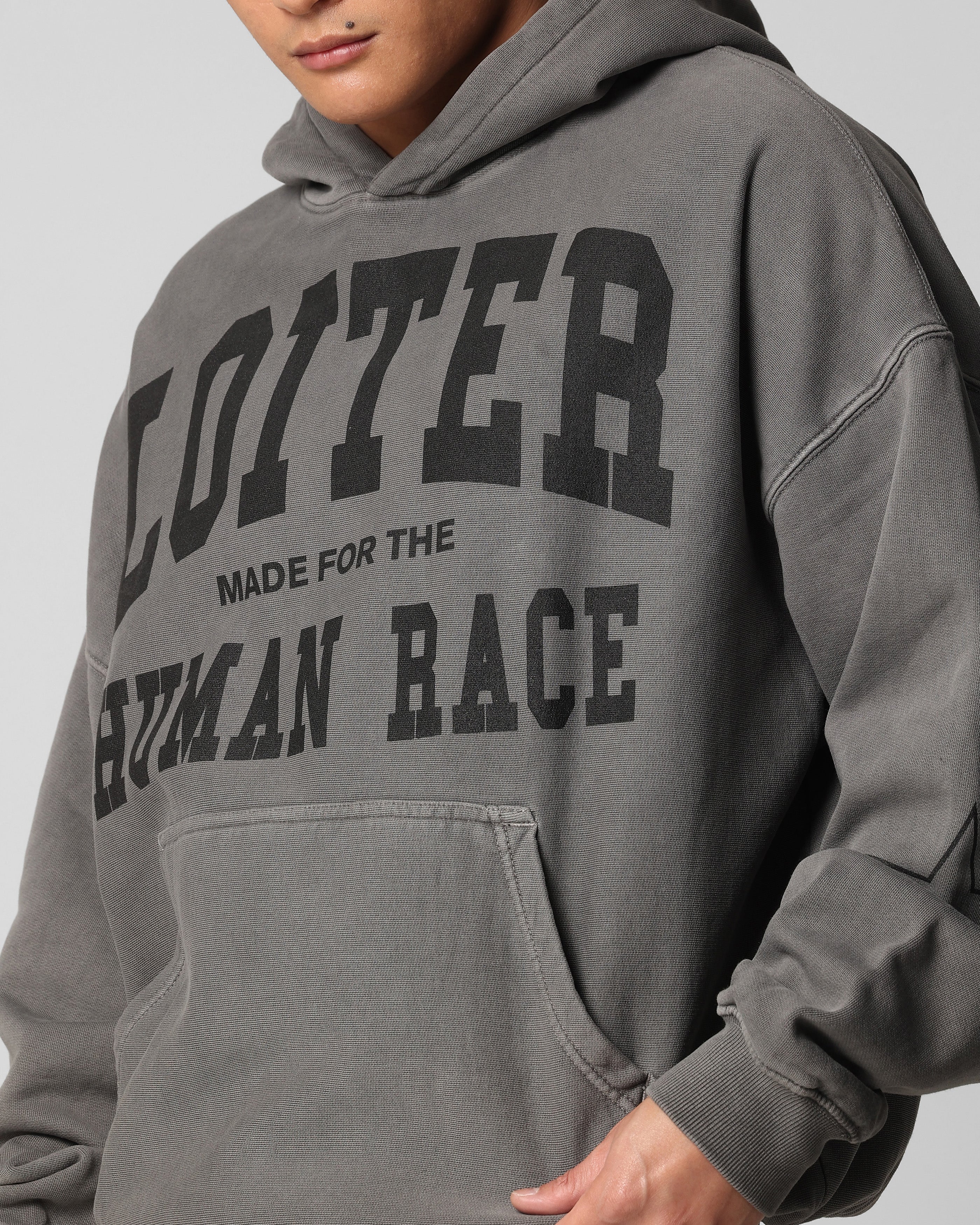 Loiter Training Day Hoodie Washed Charcoal - Image 7