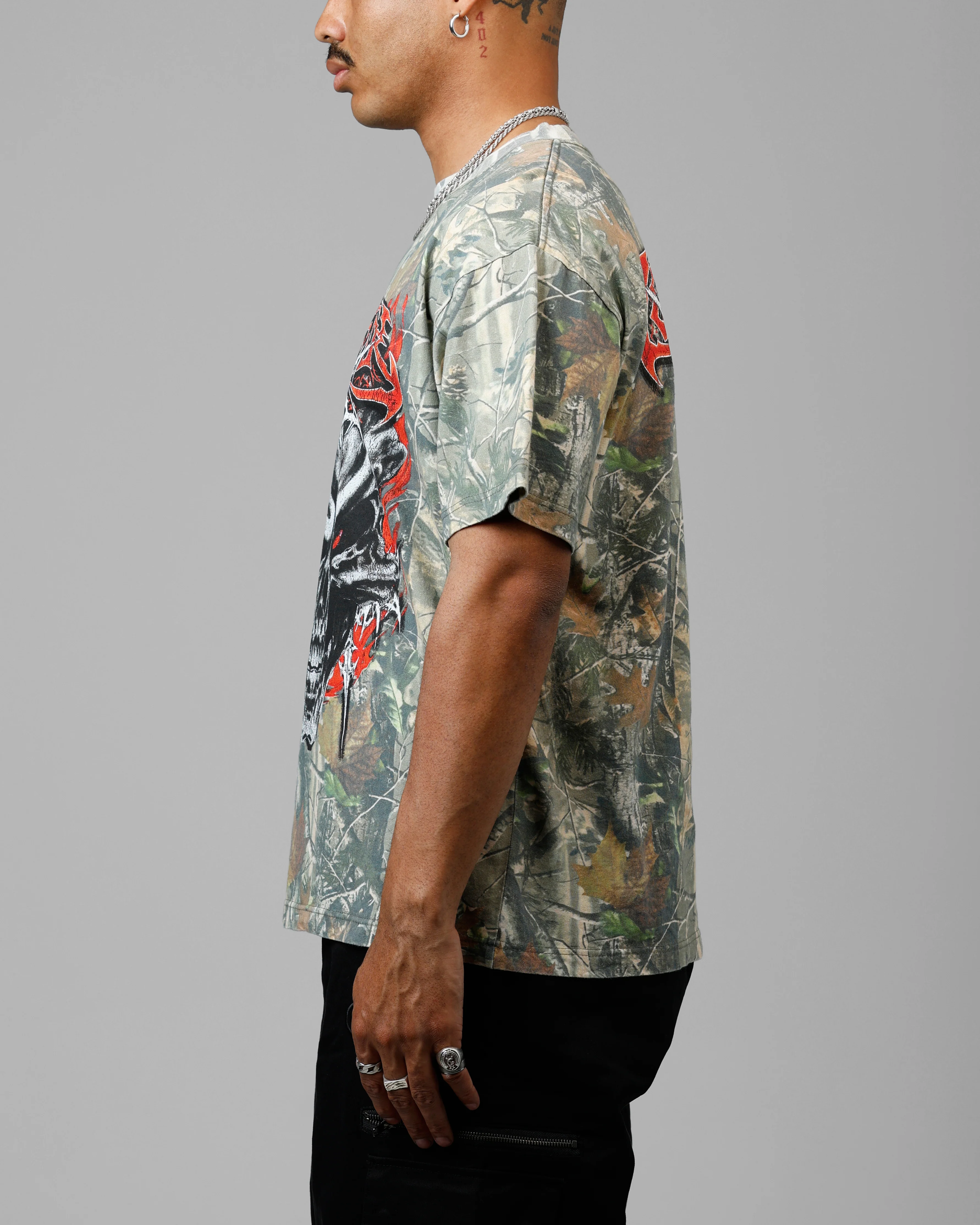 Loiter Tribal Skull Camo T-Shirt Real Tree Camo - Image 5