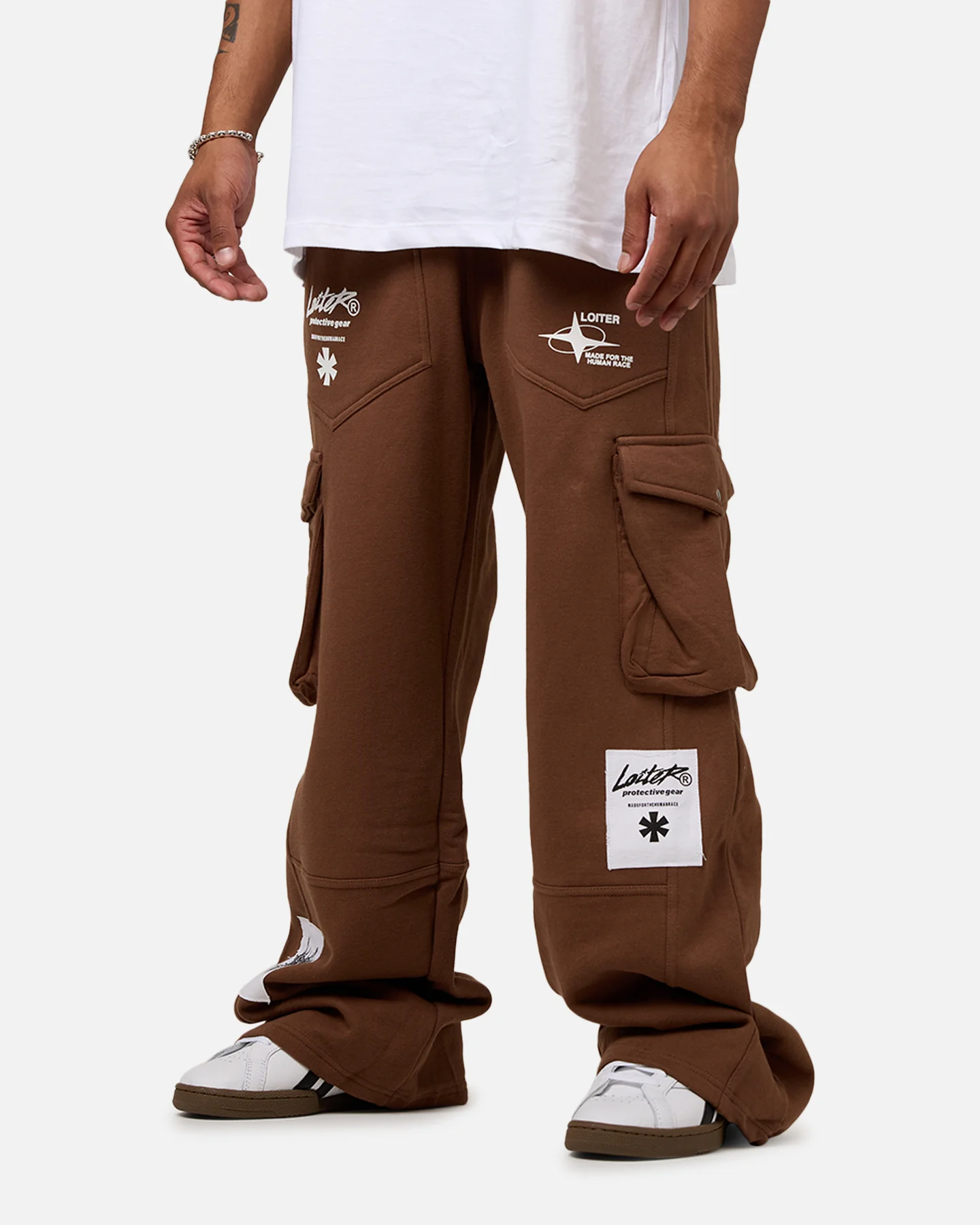 Loiter Utopia Cargo Sweat Pants Brown - Image 4