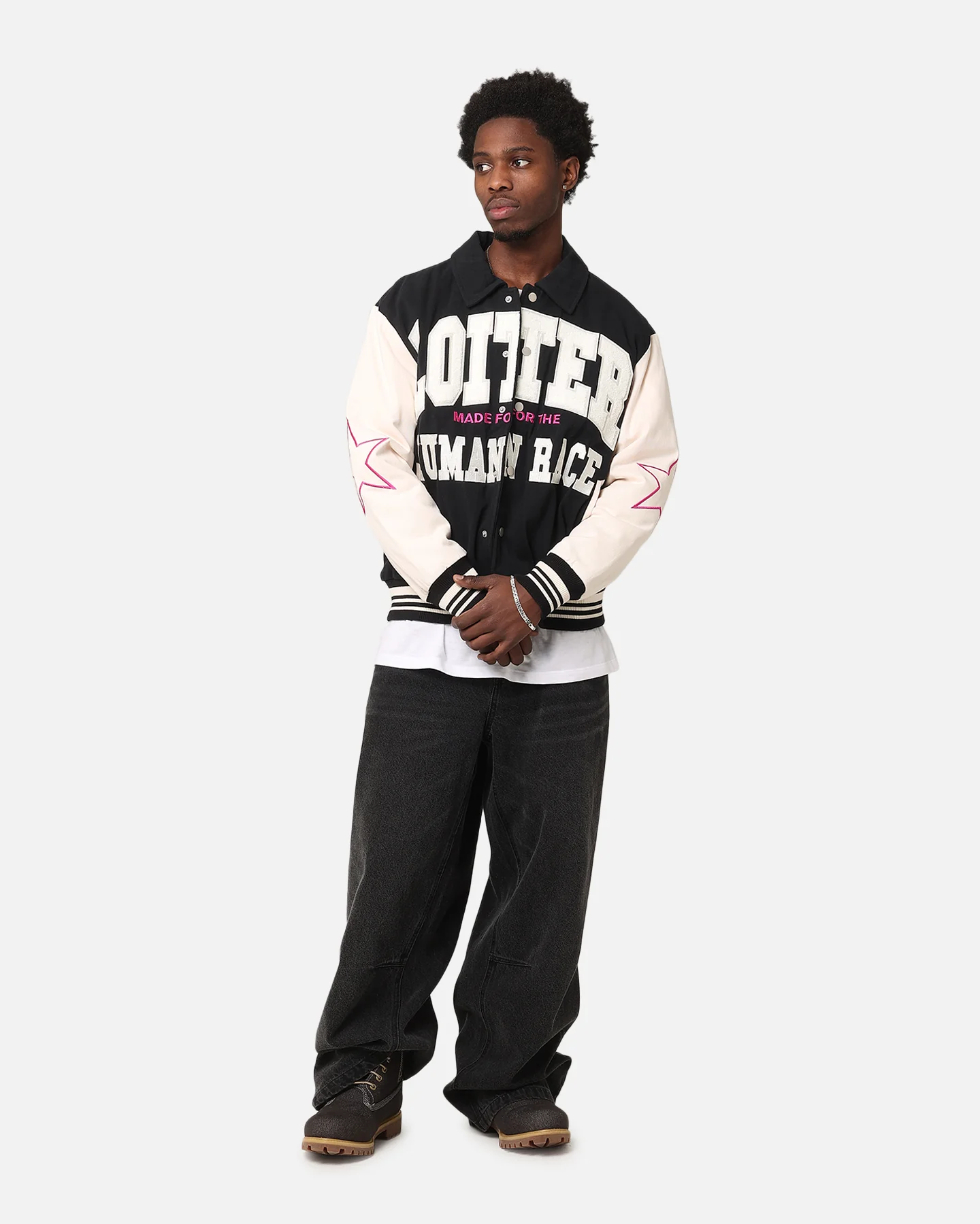 Loiter Vice City Varsity Jacket Black - Image 3