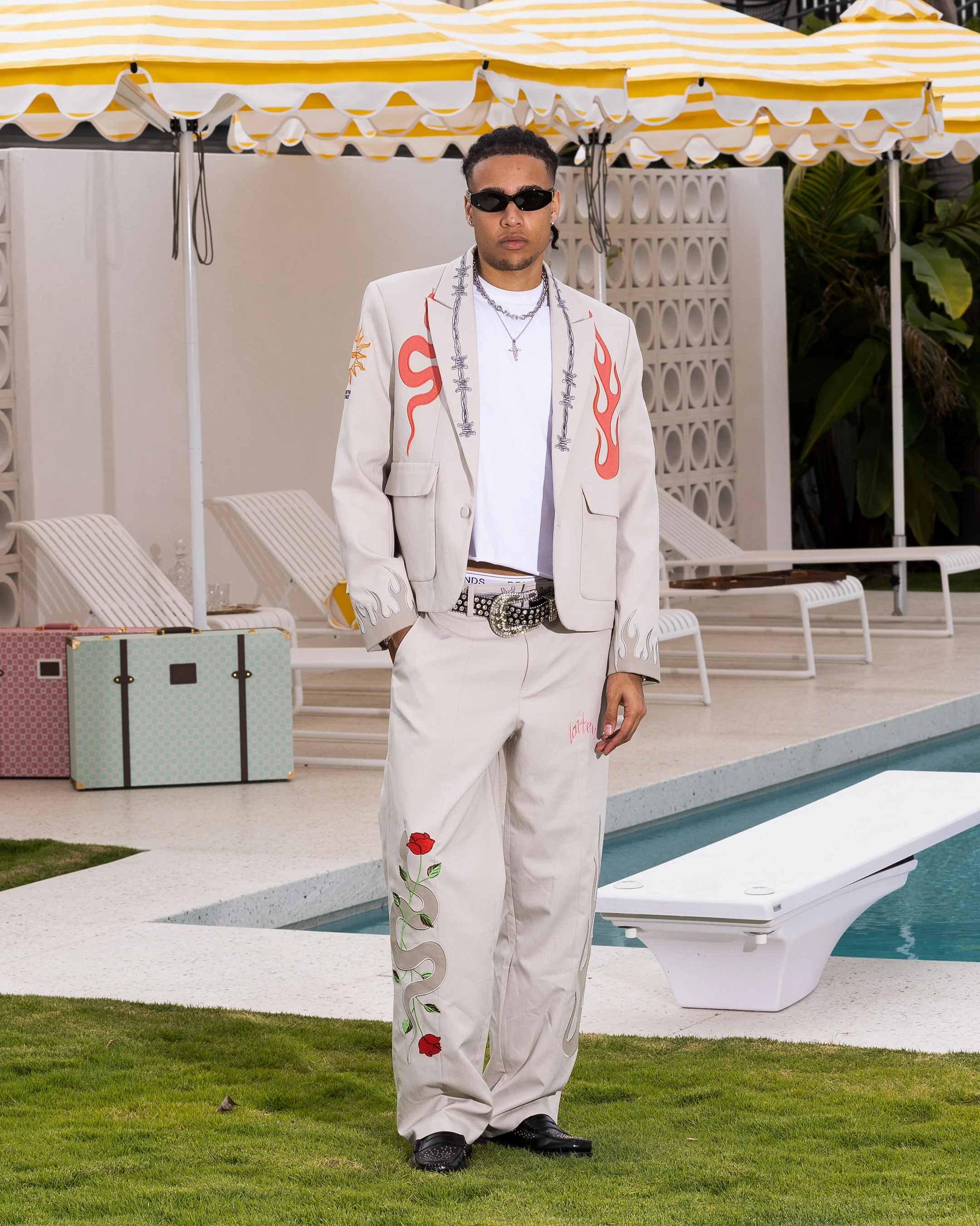 Loiter Western Blazer Jacket Off White - Image 3