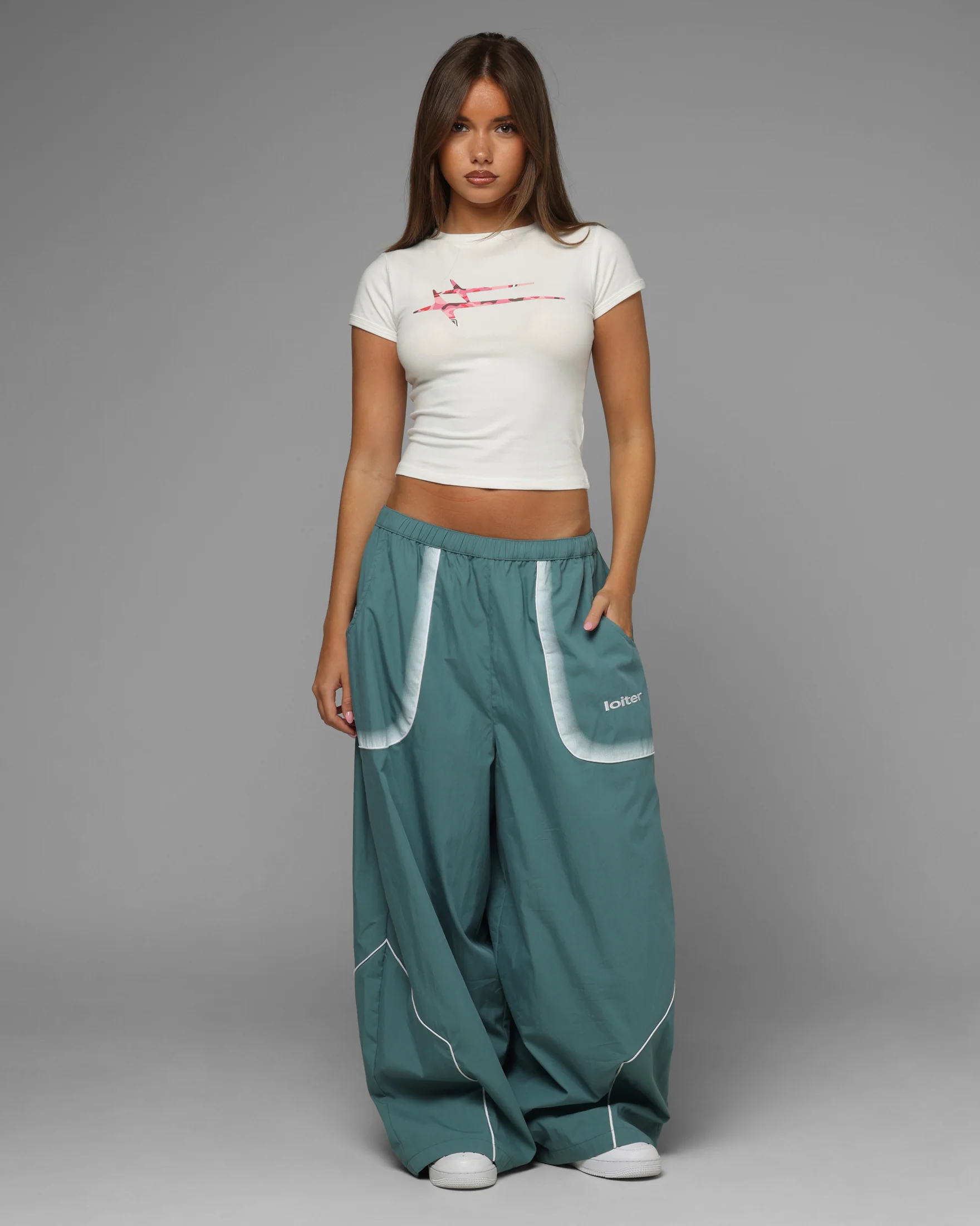 Loiter Women's Hybrid Baby T-Shirt White - Image 2
