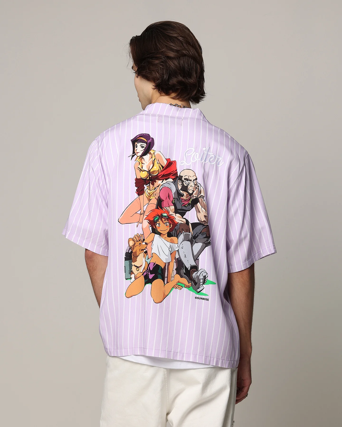 Loiter X Cowboy Bebop Button Up Shirt Lilac - Image 2