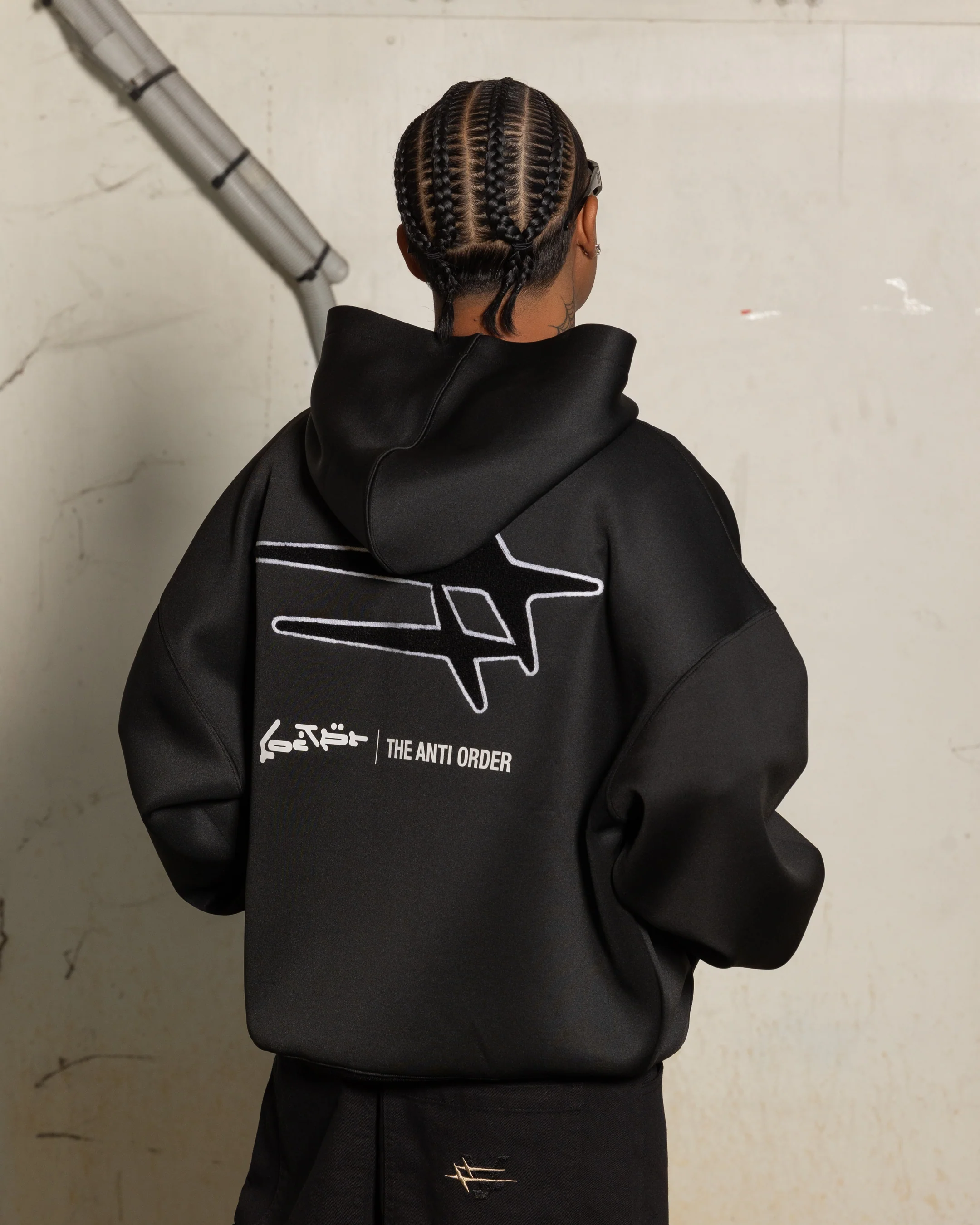 Loiter X The Anti Order Zip Hoodie Black - Image 2