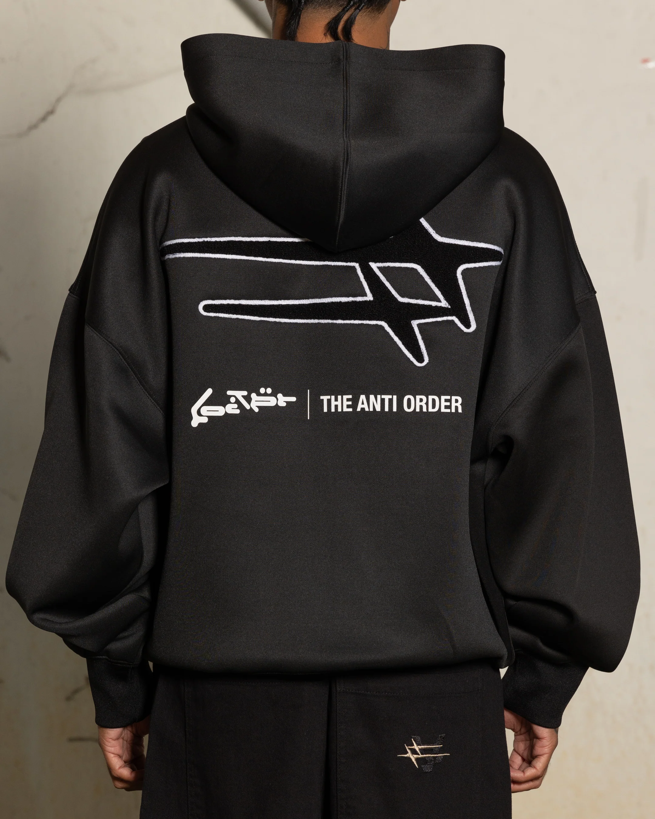 Loiter X The Anti Order Zip Hoodie Black - Image 5