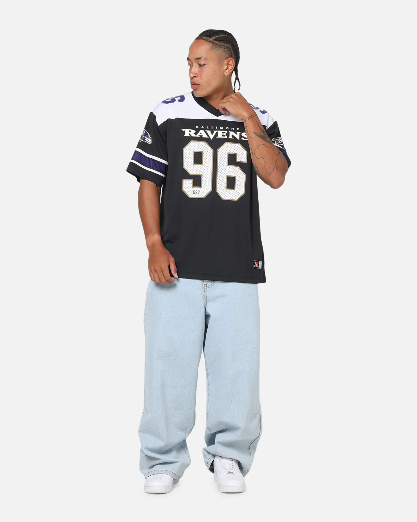 Majestic Athletic Baltimore Ravens Glenver Mesh Oversized T-Shirt Black - Image 2