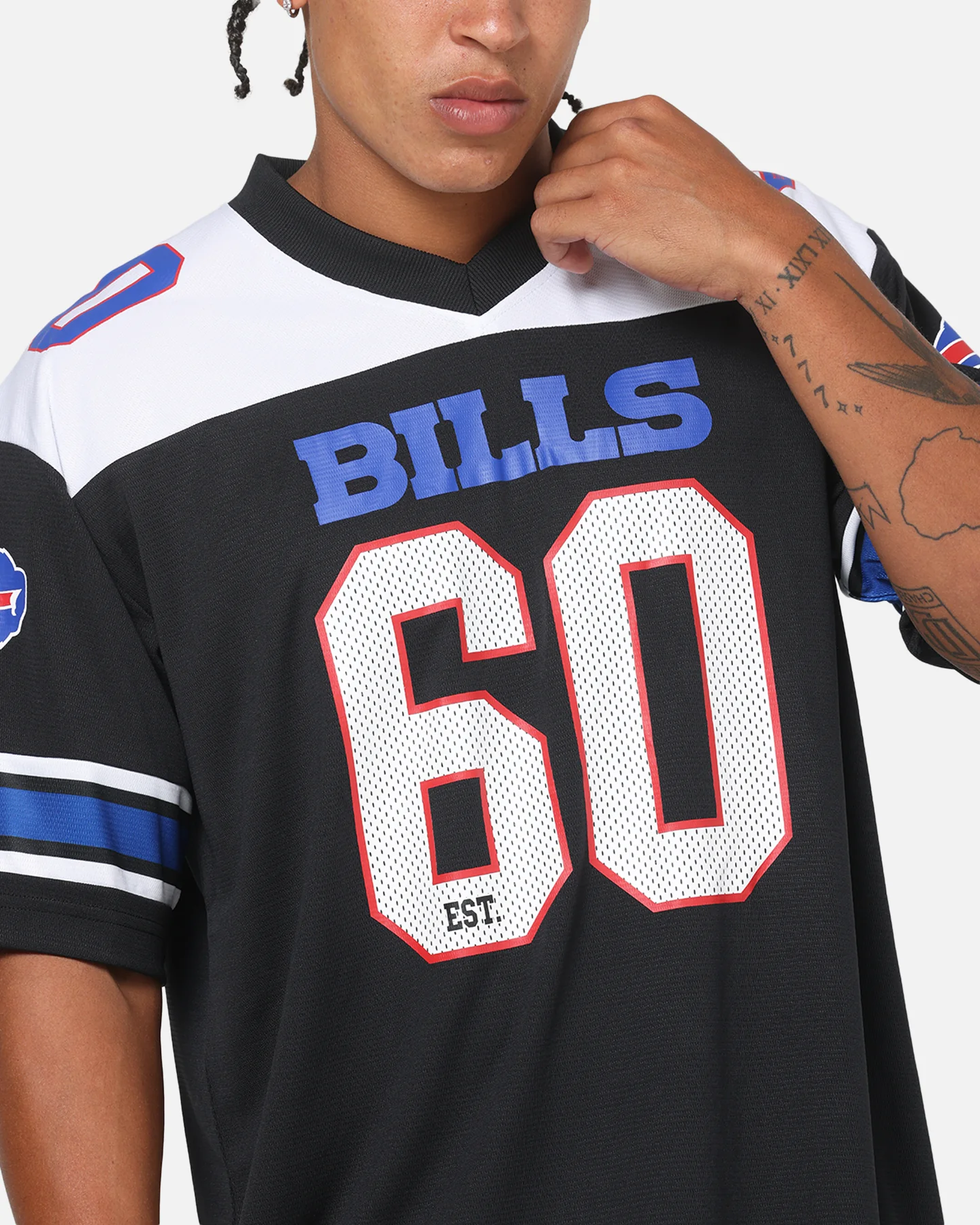 Majestic Athletic Buffalo Bills Glenver Mesh Oversized T-Shirt Black - Image 6