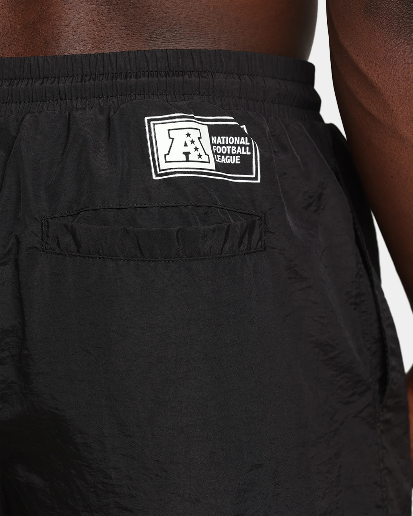 Majestic Athletic Las Vegas Raiders Chrome Font Beach Shorts Black - Image 8