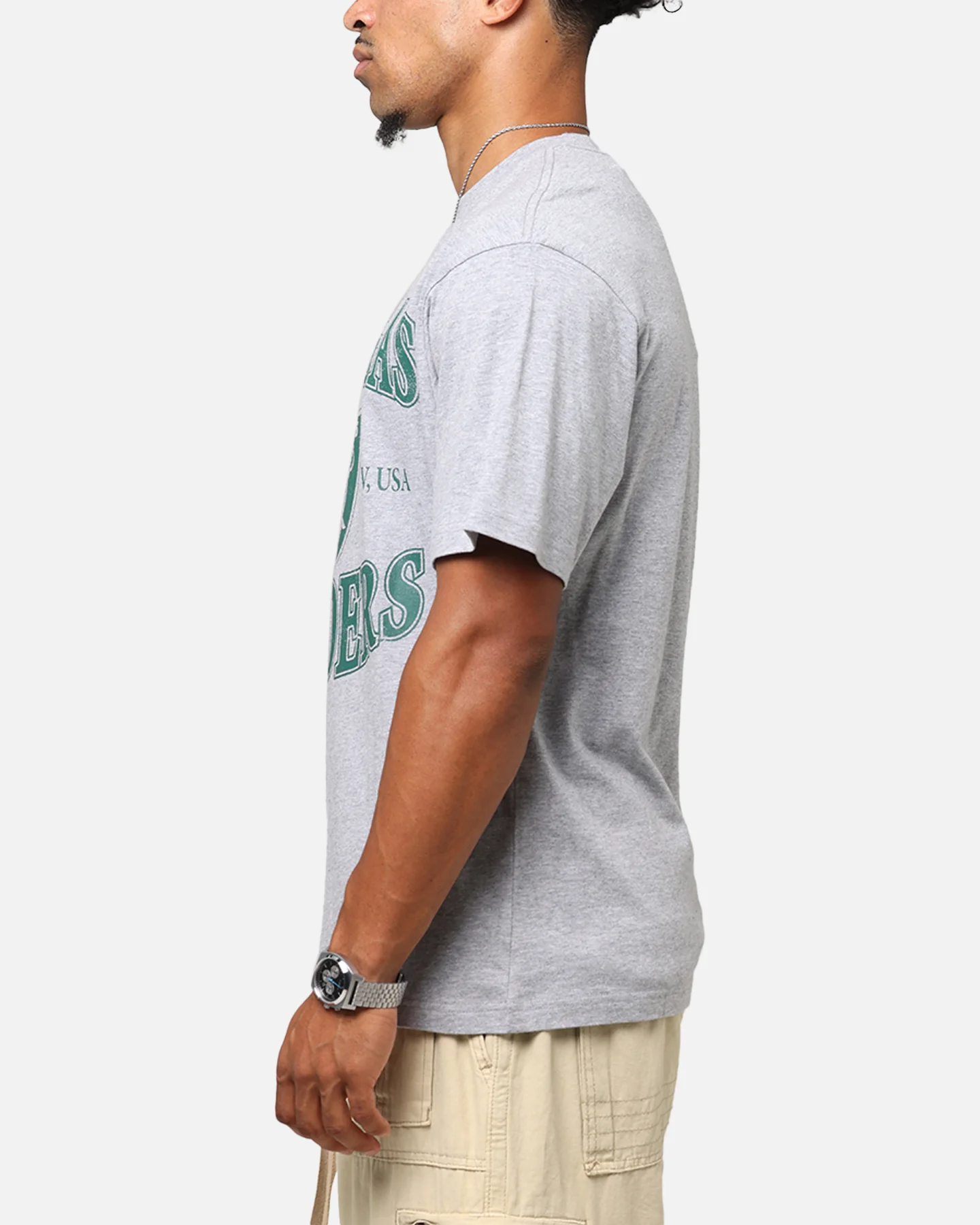 Majestic Athletic Las Vegas Raiders Marne Arch T-Shirt Grey Marle - Image 5