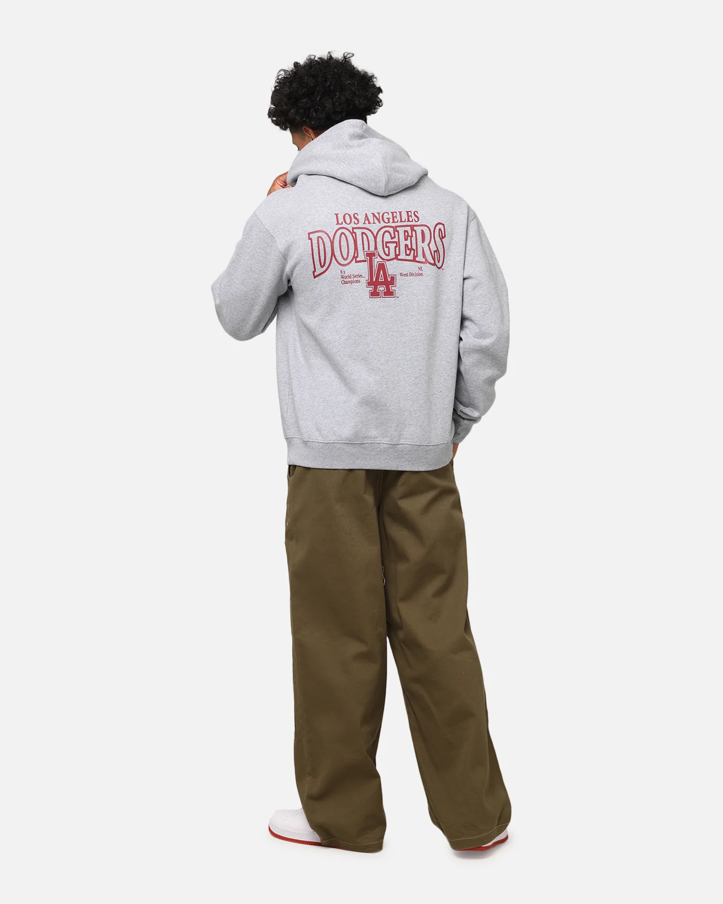 Majestic Athletic Los Angeles Dodgers Arch Mercer Hoodie Grey Marle - Image 4