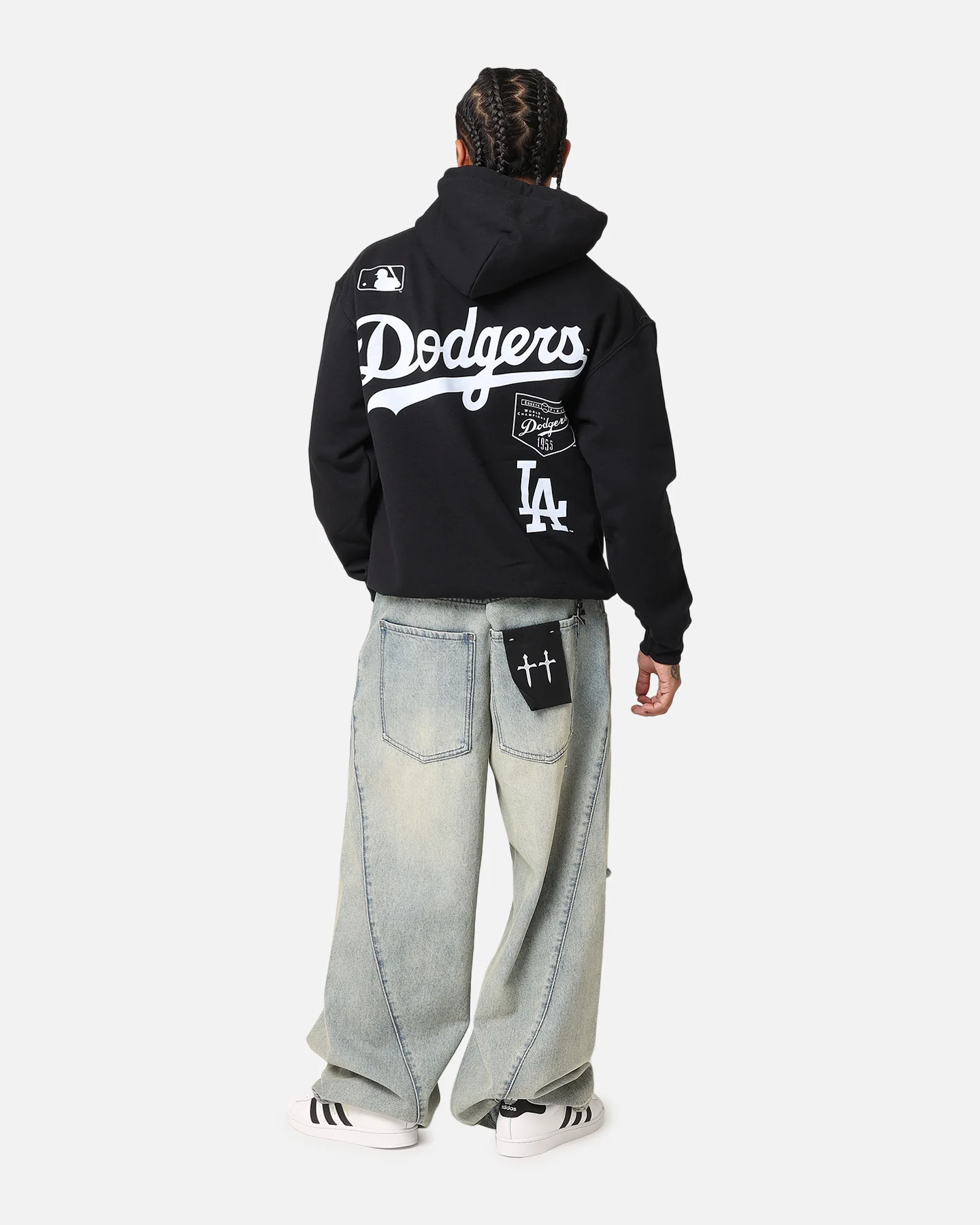 Majestic Athletic Los Angeles Dodgers Arch Stack Hoodie Black - Image 4