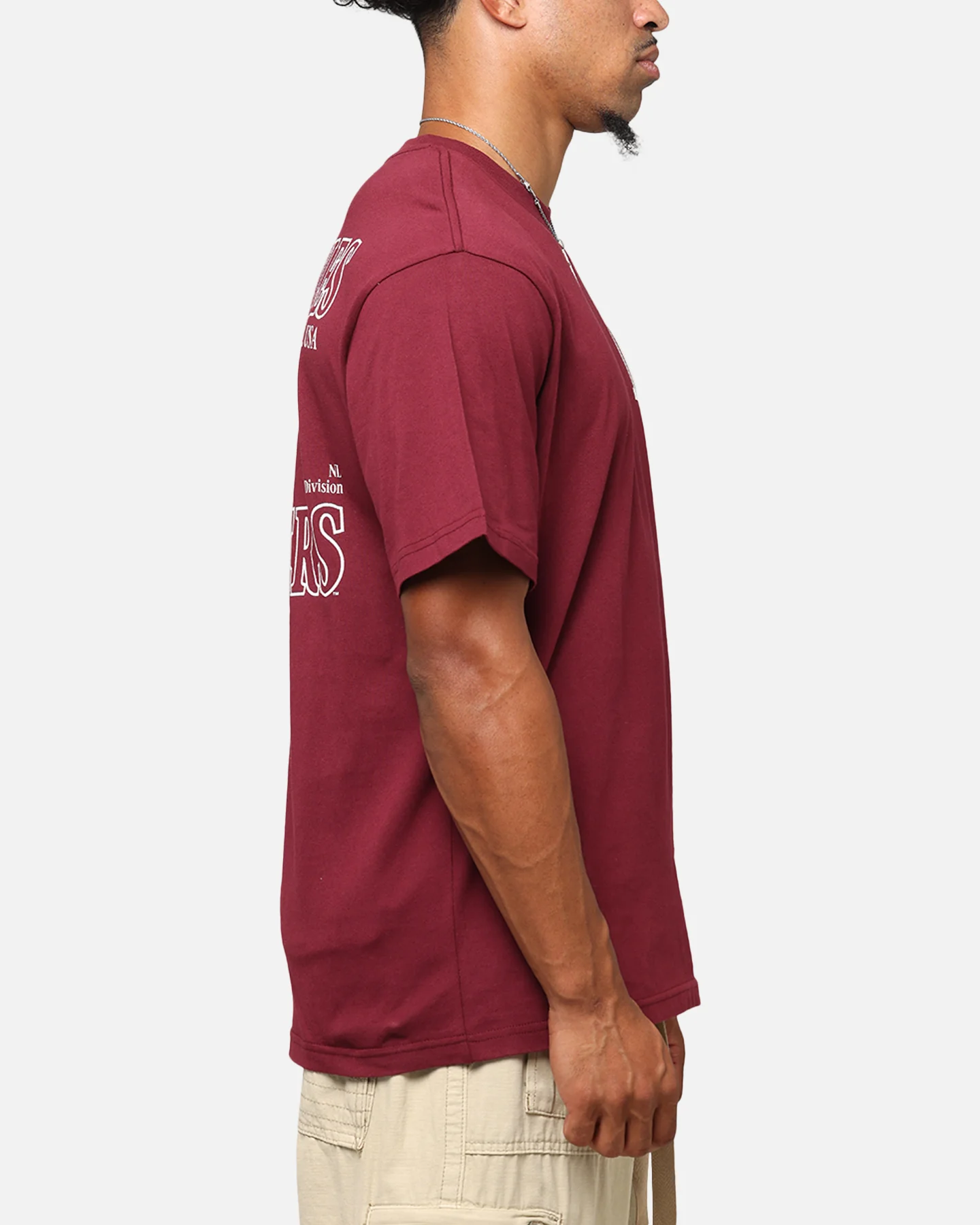 Majestic Athletic Los Angeles Dodgers Cassell Wordmark T-Shirt Maroon - Image 5