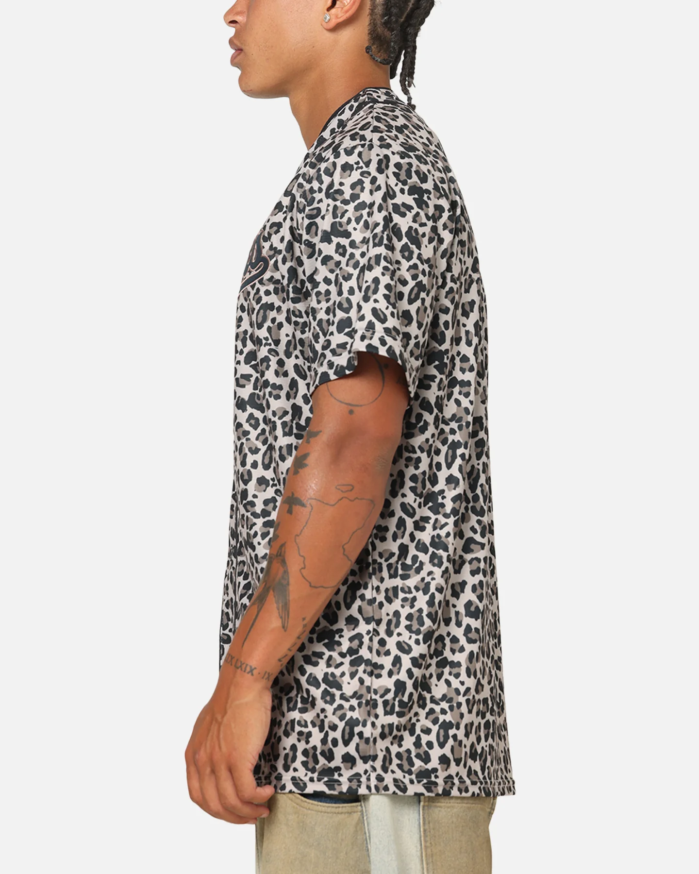 Majestic Athletic Los Angeles Dodgers Leopard Baseball Button Up Shirt Leopard - Image 5