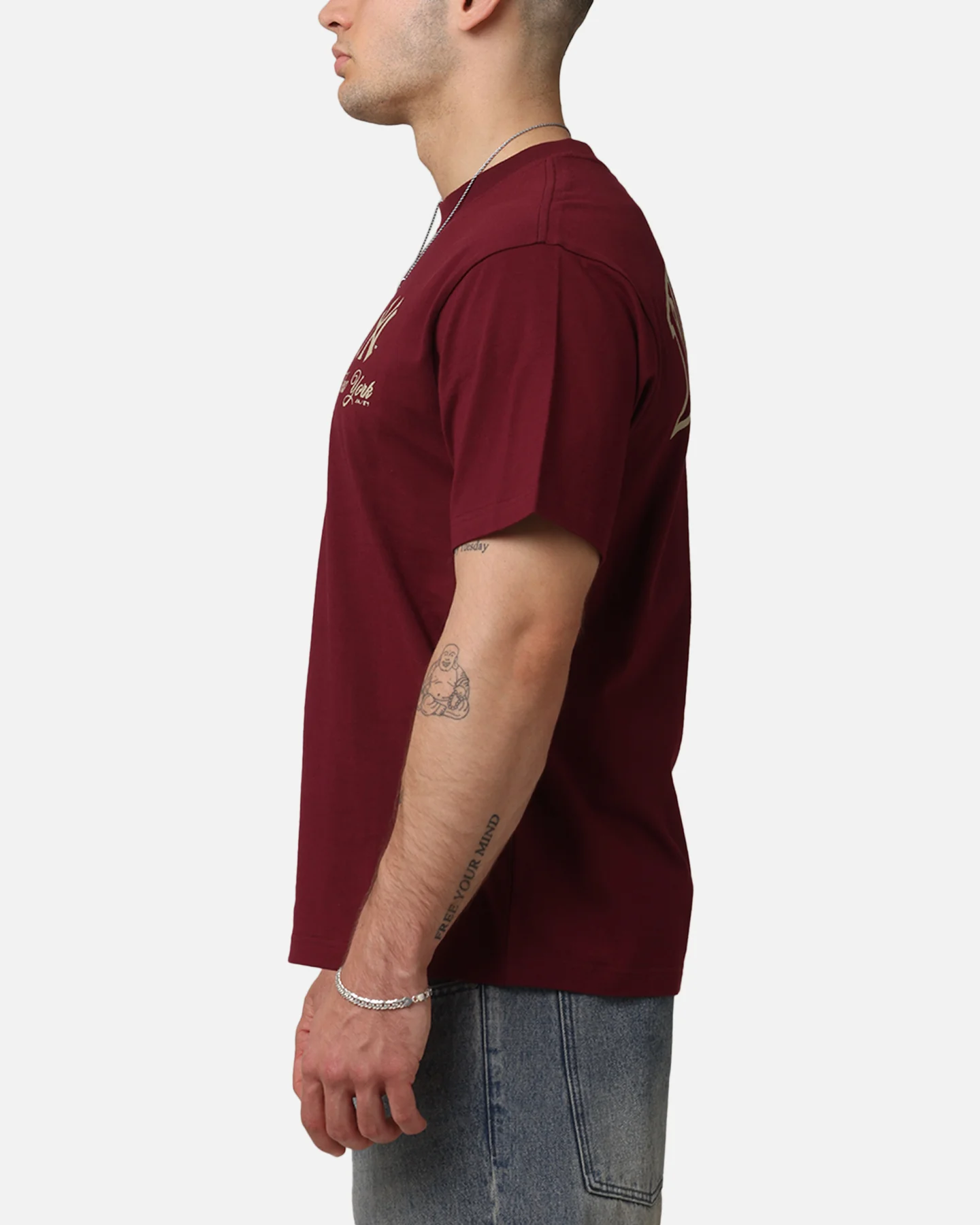 Majestic Athletic New York Yankees Kenmare City Bulge T-Shirt Maroon - Image 6