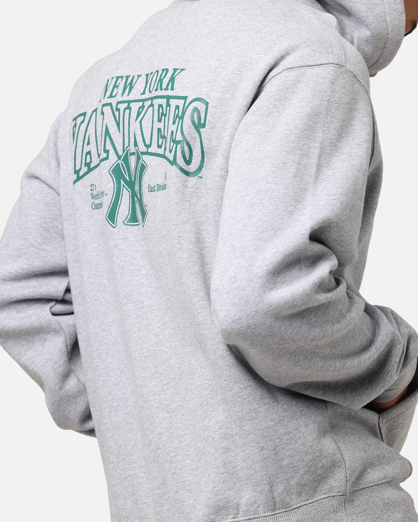 Majestic Athletic New York Yankees Murcer Arch Hoodie Grey Marle - Image 7