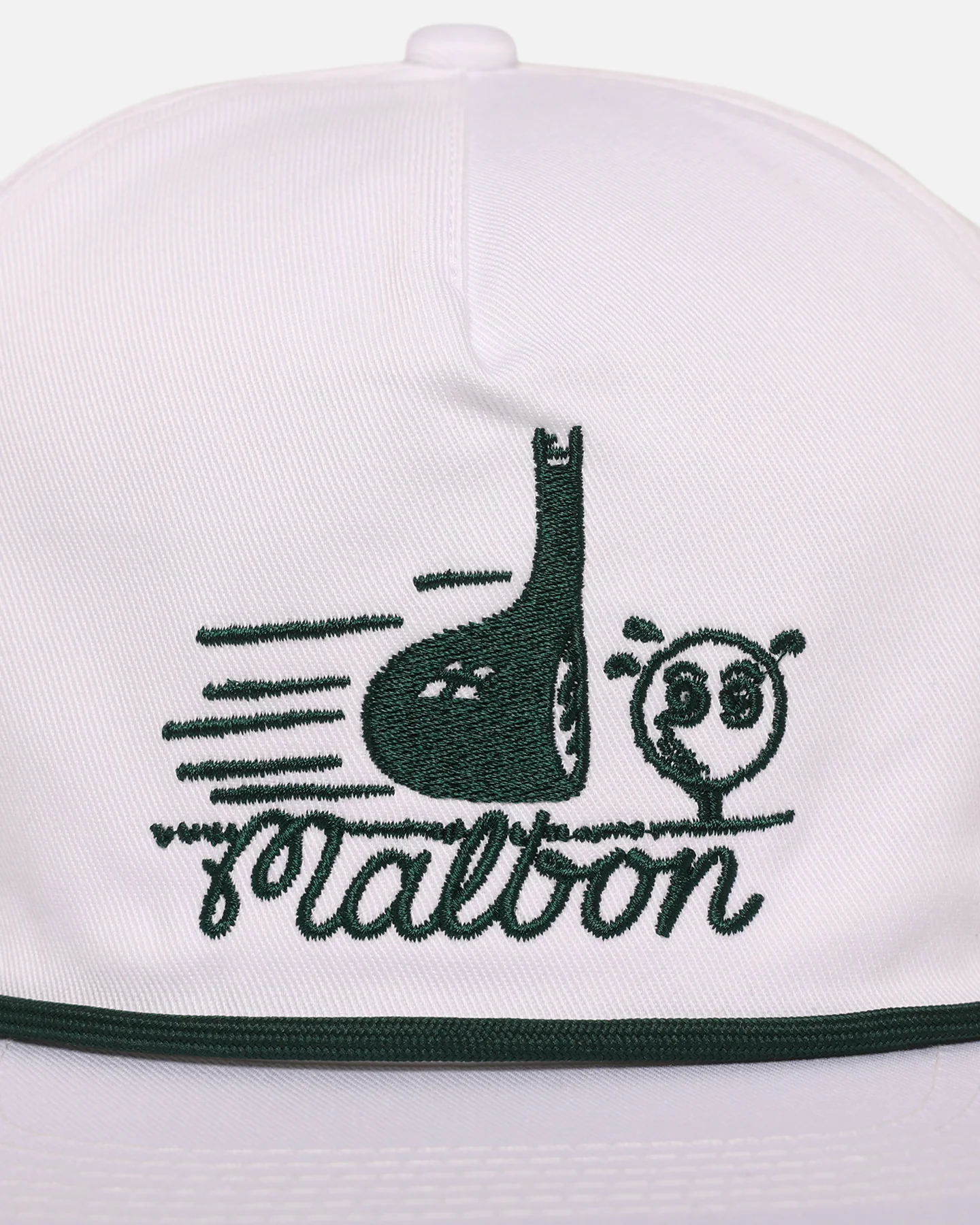 Malbon Cotton Twill Rope Snapback Hat White - Image 5