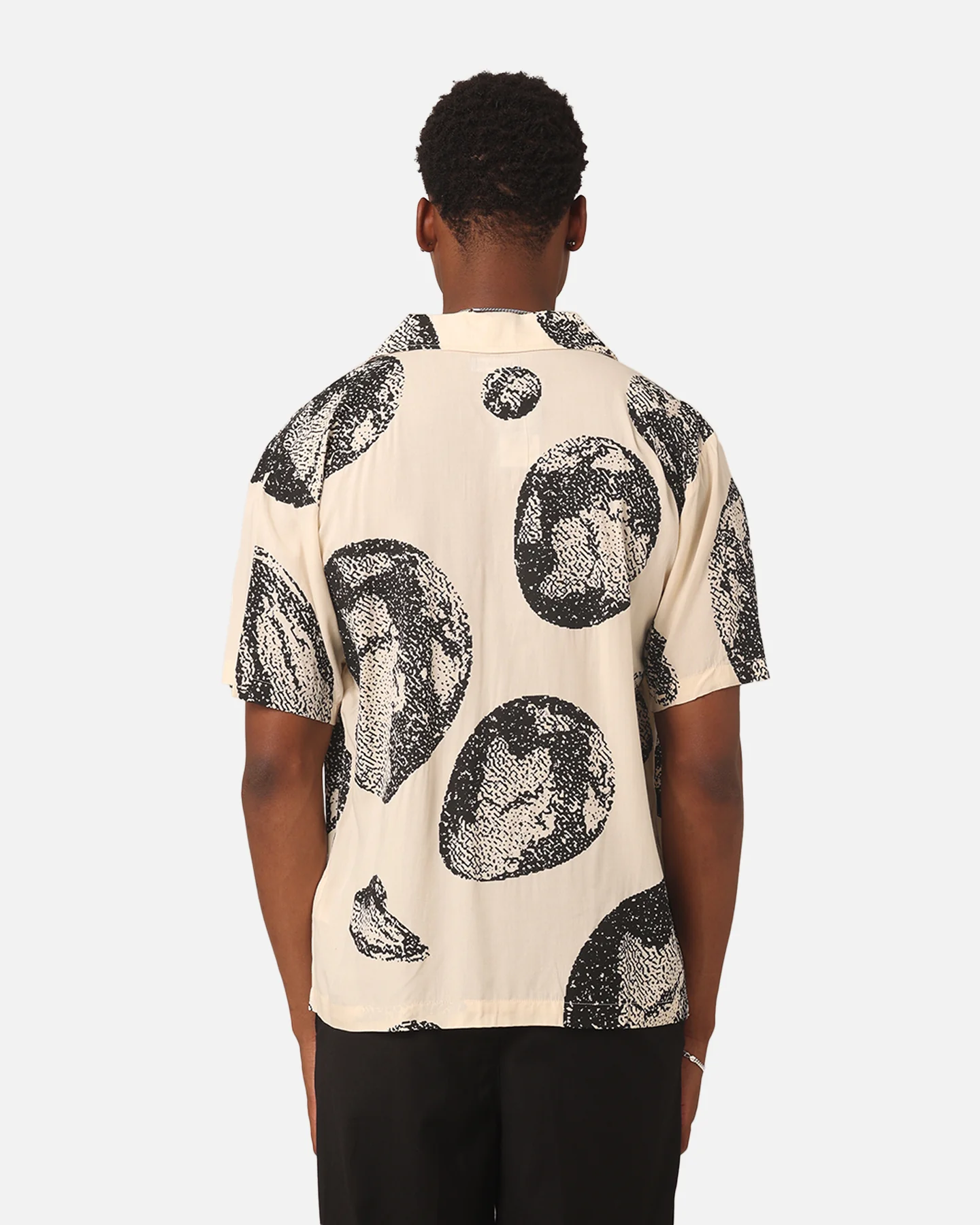 Market Bitmap Short Sleeve Button Up Shirt Ecru - Image 4