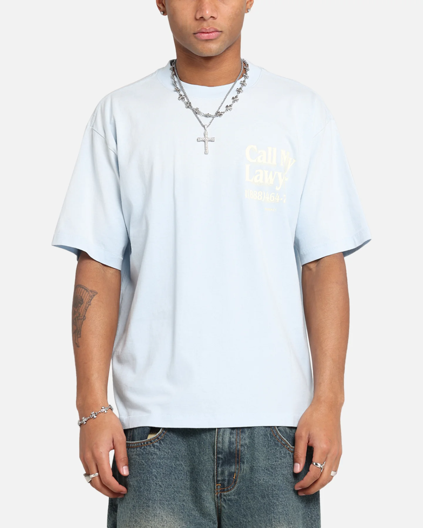 Market Call My Lawyer 3D T-Shirt Light Blue - Image 2