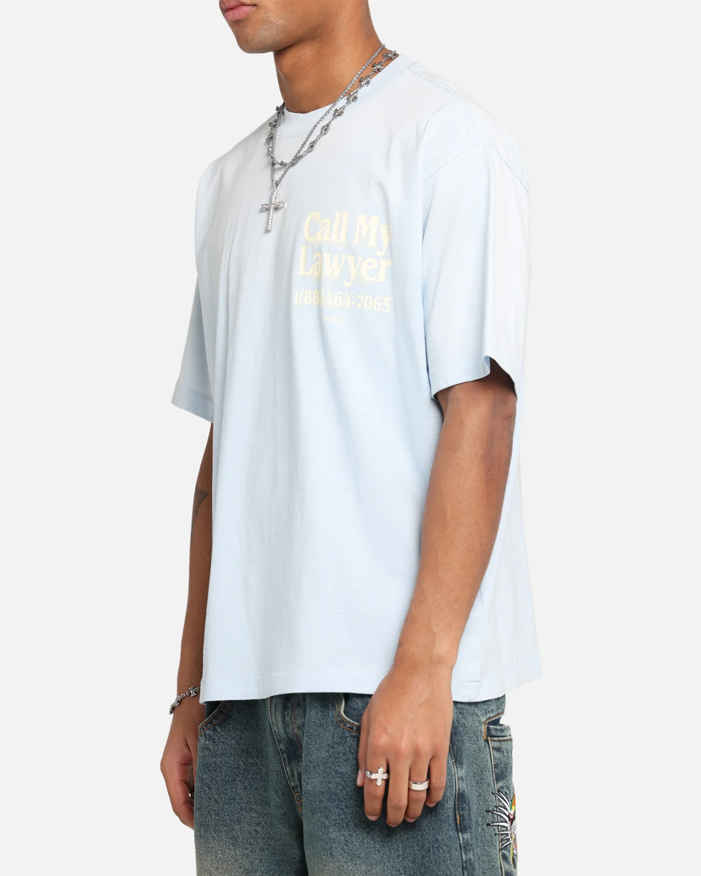 Market Call My Lawyer 3D T-Shirt Light Blue - Image 7