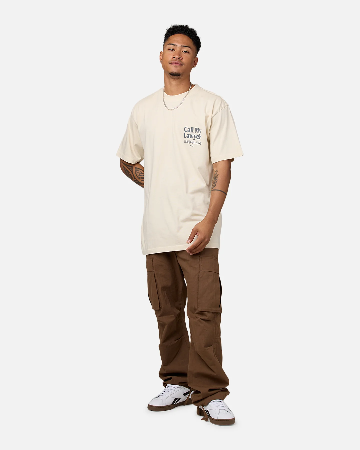 Market Call My Lawyer T-Shirt Ecru - Image 6