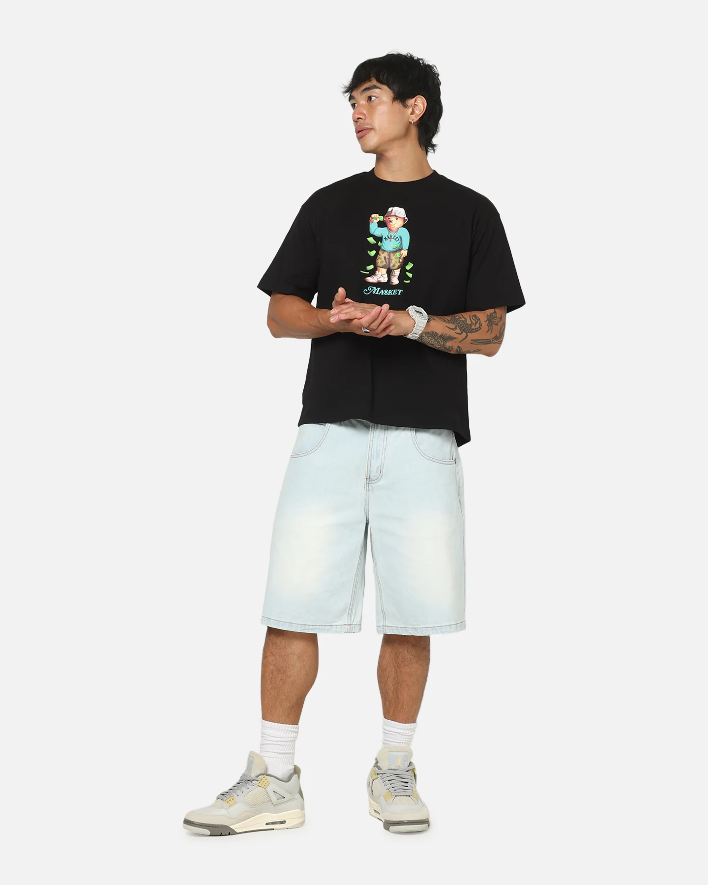 Market Making It Rain Bear T-Shirt Black - Image 2