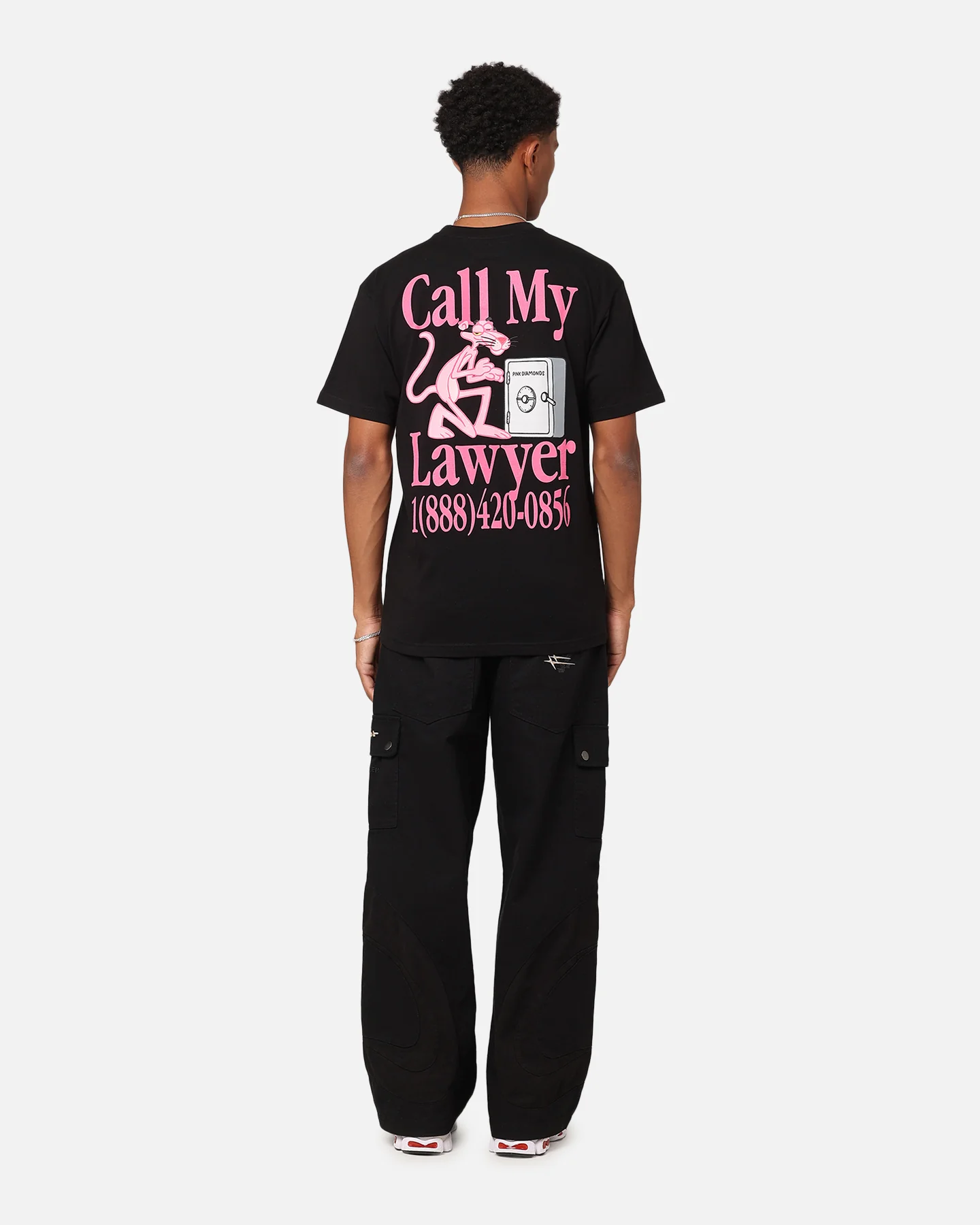 Market Pink Panther Call My Lawyer T-Shirt Black - Image 3