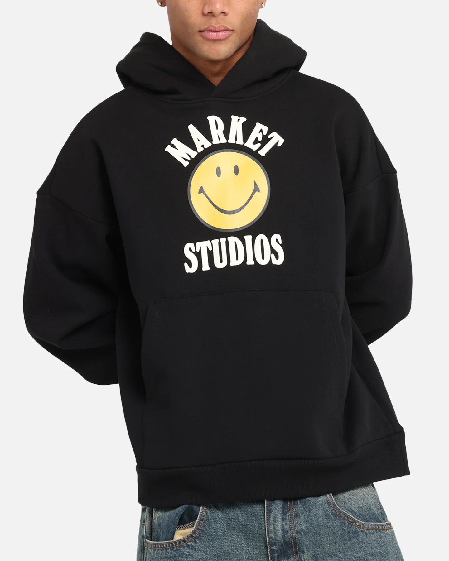 Market Smiley Lockup Hoodie Black - Image 6