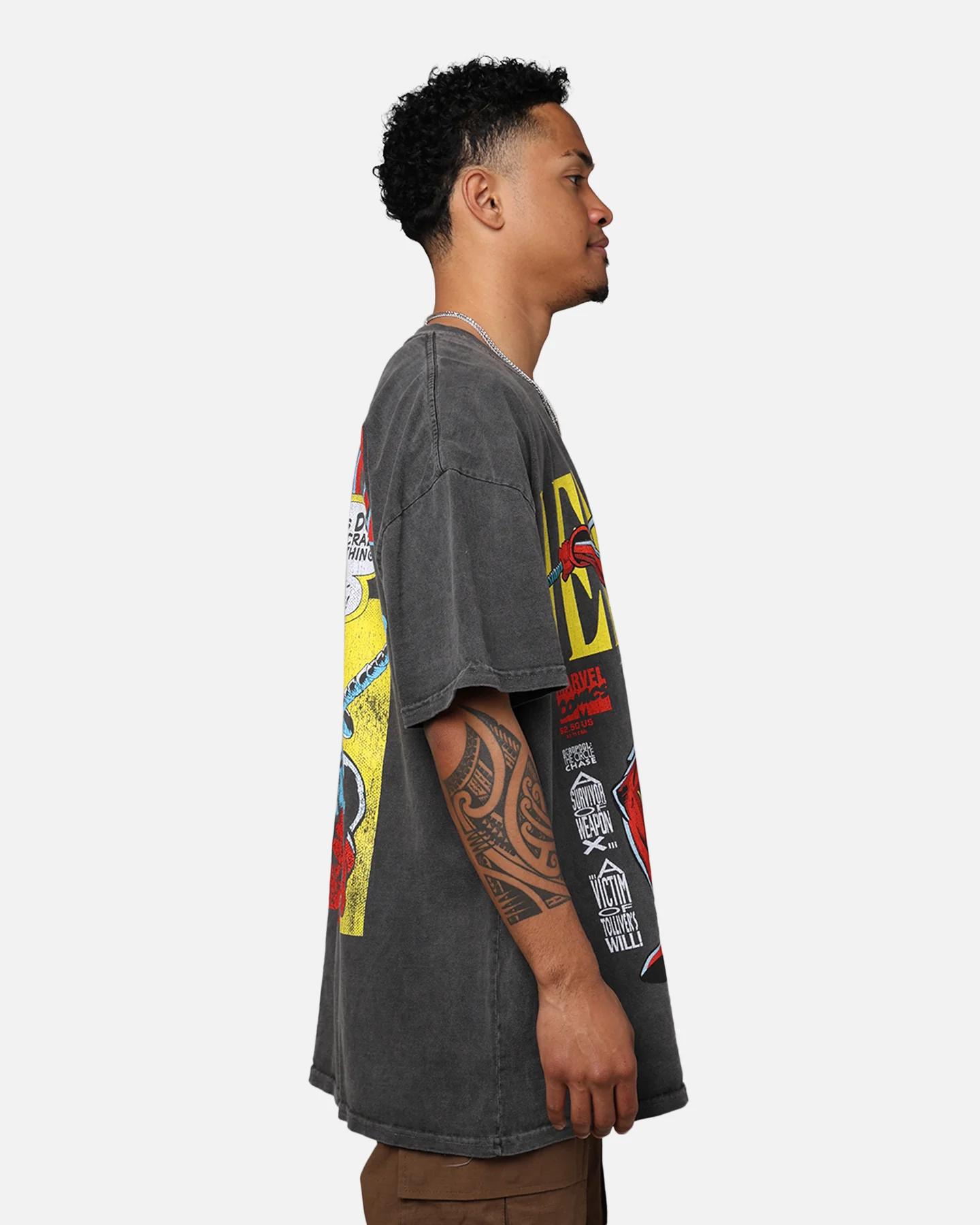 Marvel Deadpool Comic Heavyweight T-Shirt Black Wash - Image 6