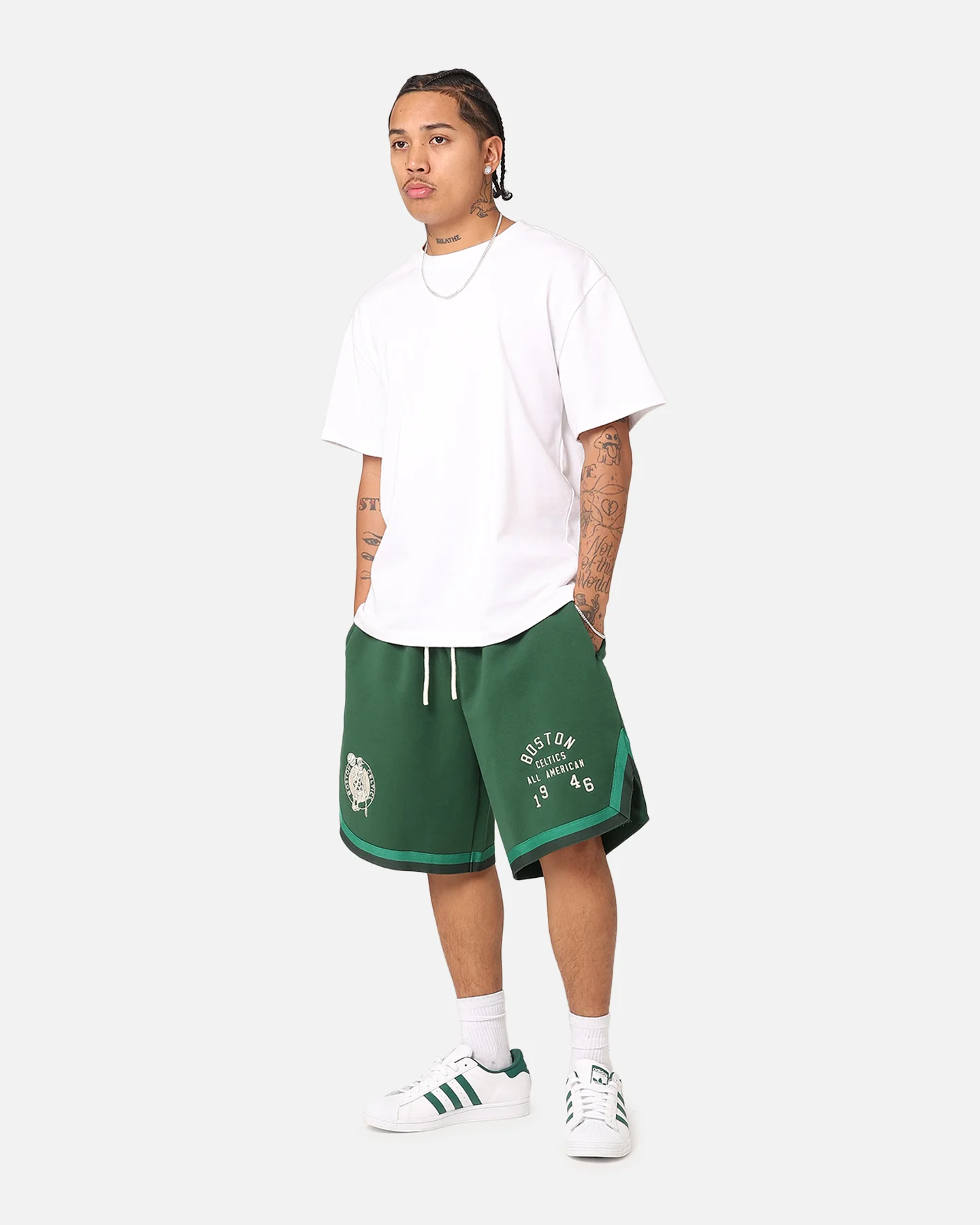 Mitchell & Ness Boston Celtics All American Shorts Faded Dark Green - Image 2