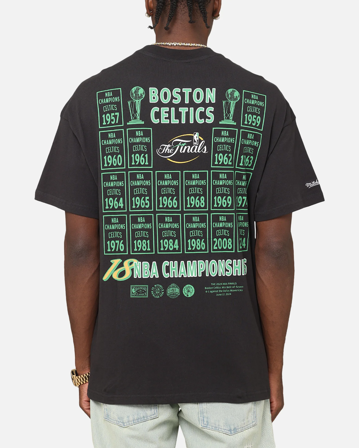 Mitchell & Ness Boston Celtics Champions Report "Champ Pack" T-Shirt Faded Black - Image 2