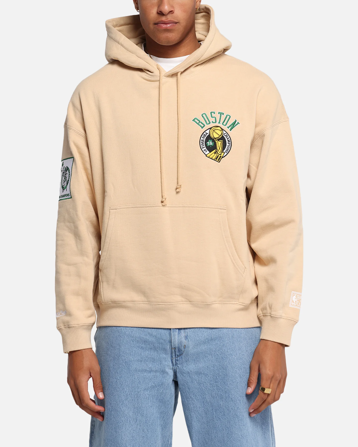Mitchell & Ness Boston Celtics National Champions Hoodie Pebble - Image 2
