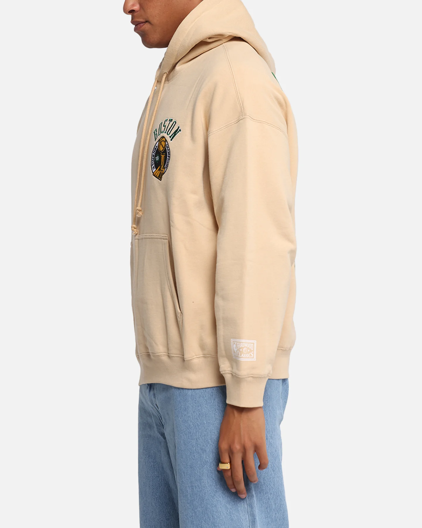 Mitchell & Ness Boston Celtics National Champions Hoodie Pebble - Image 6