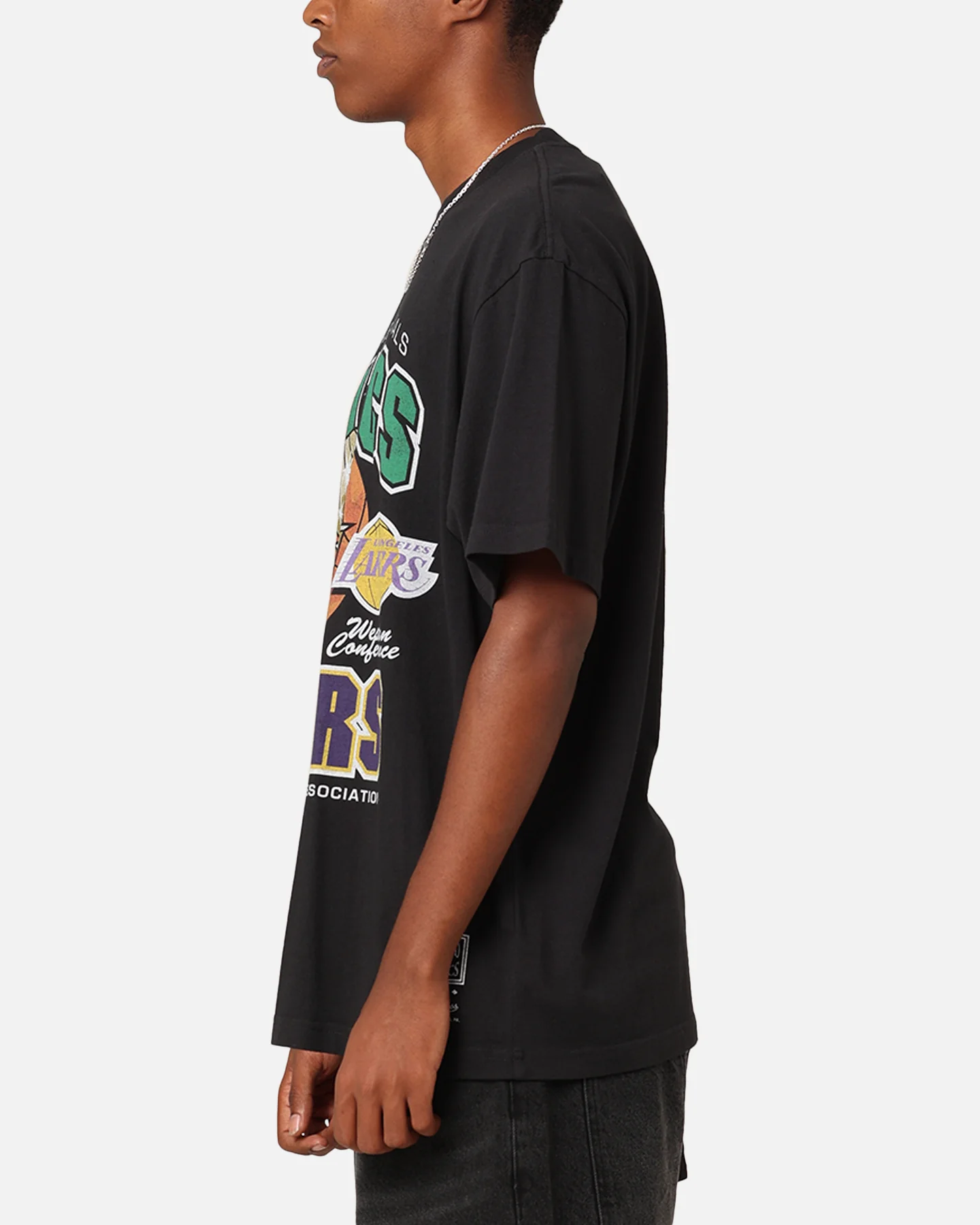 Mitchell & Ness Boston Celtics Vs. Los Angeles Lakers 1987 Finals T-Shirt Faded Black - Image 5