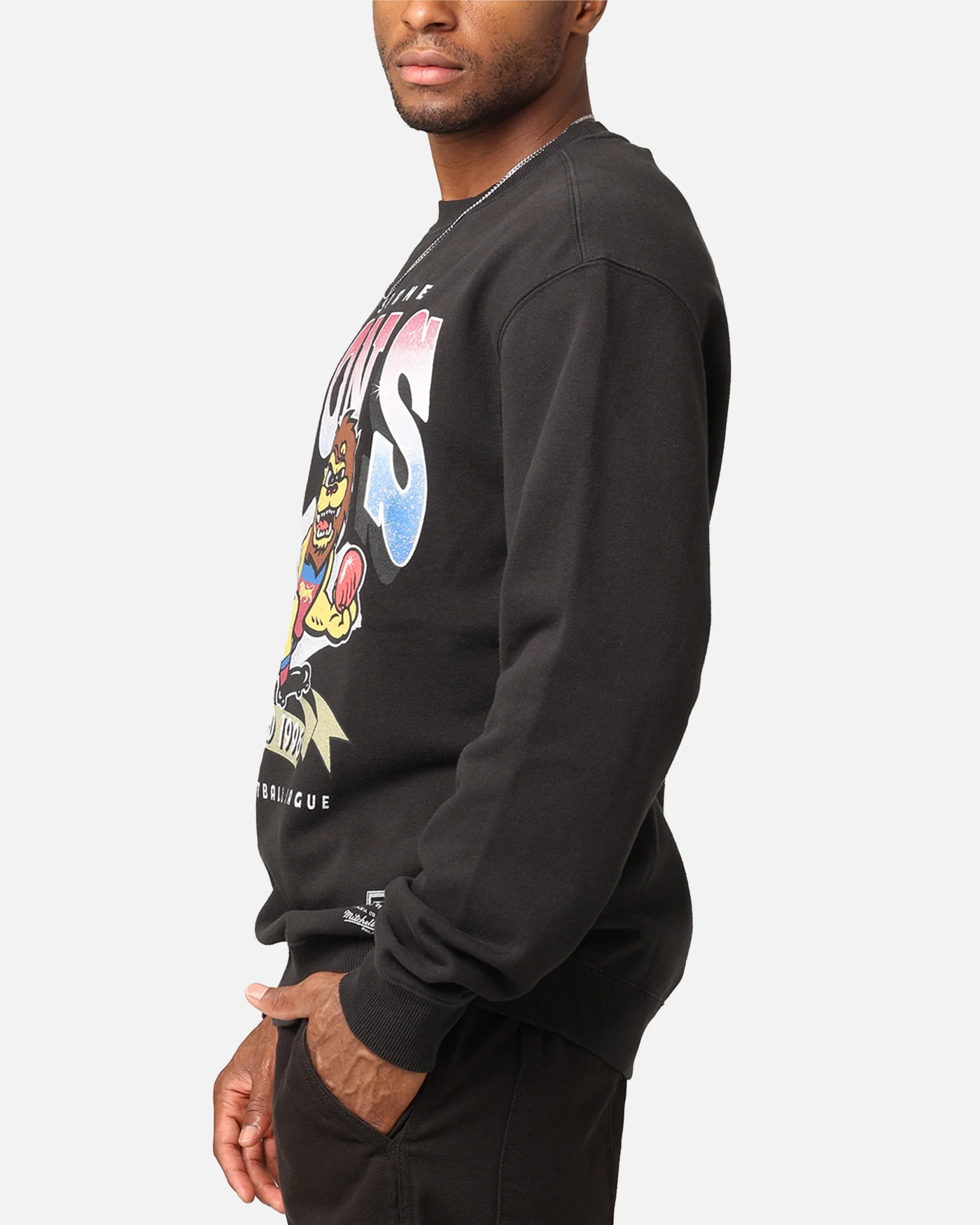 Mitchell & Ness Brisbane Lions Character Crewneck Faded Black - Image 6