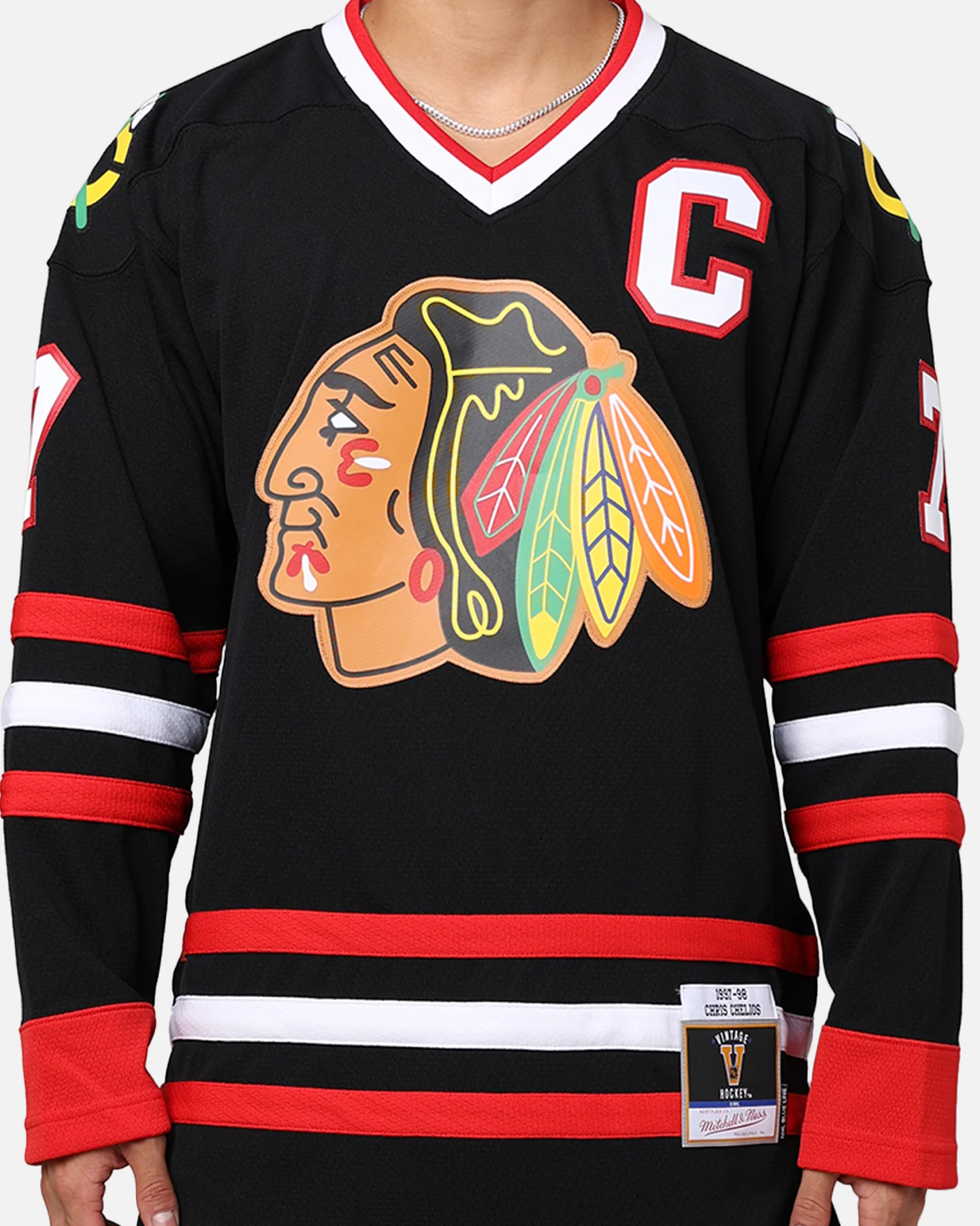 Mitchell & Ness Chicago Blackhawks Chris Chelios '97-98 Jersey Black - Image 4
