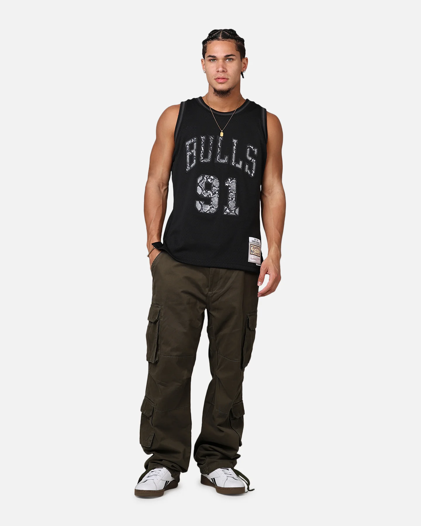 Mitchell & Ness Chicago Bulls Dennis Rodman '96-97 Leather Elegance Swing Jersey Black - Image 3