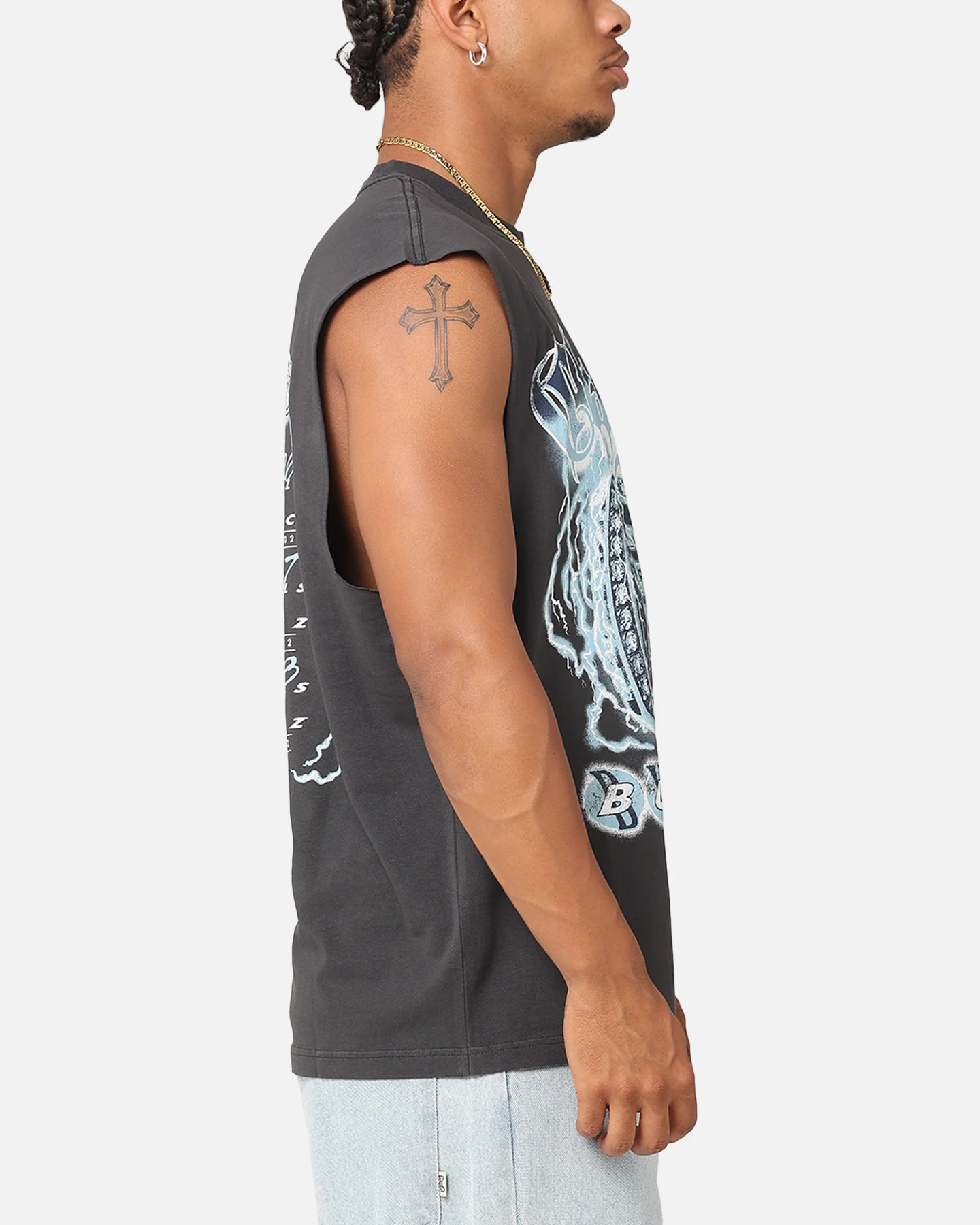 Mitchell & Ness Chicago Bulls Electric Muscle T-Shirt Faded Black - Image 5