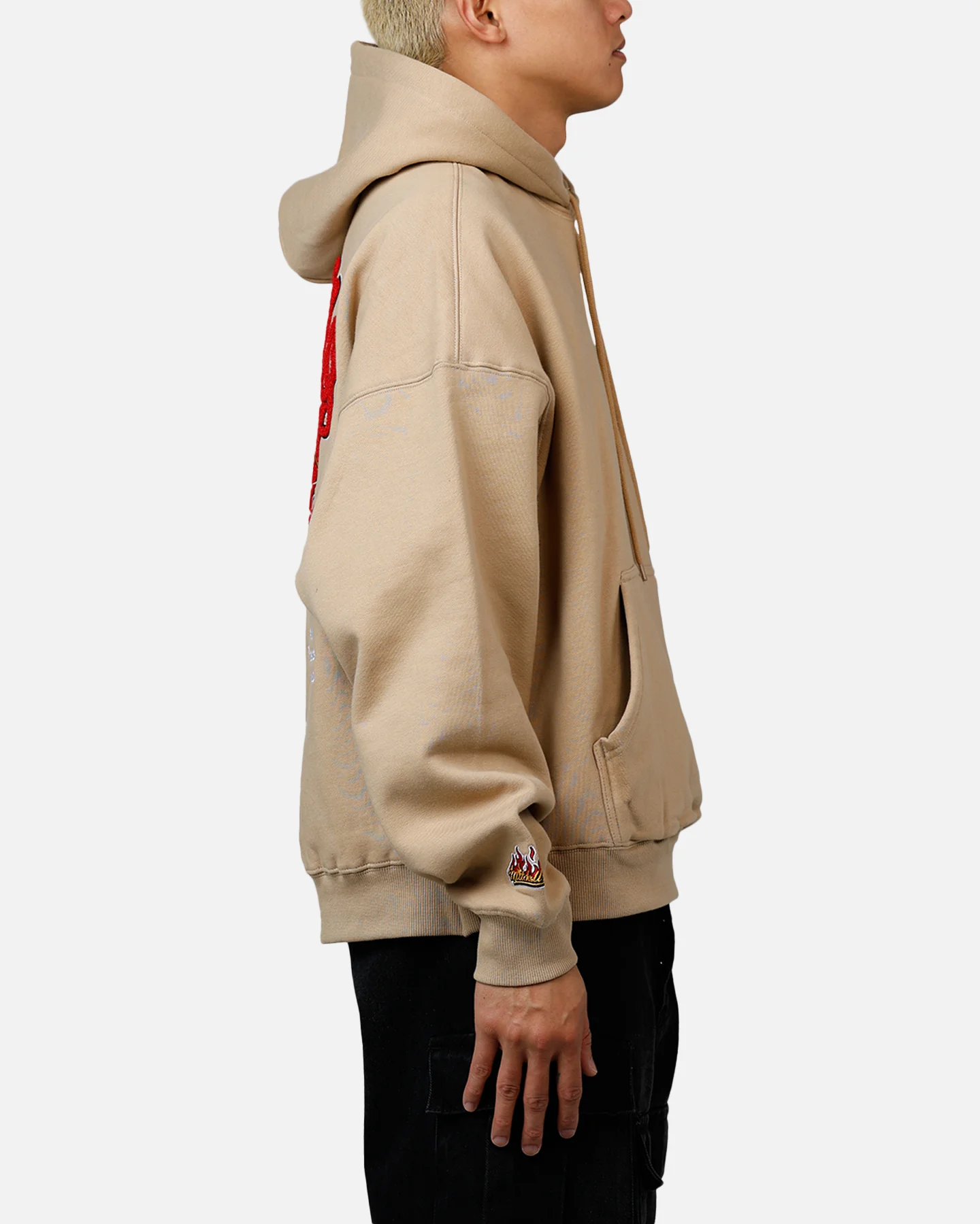 Mitchell & Ness Chicago Bulls Fireball Hoodie Tan - Image 4