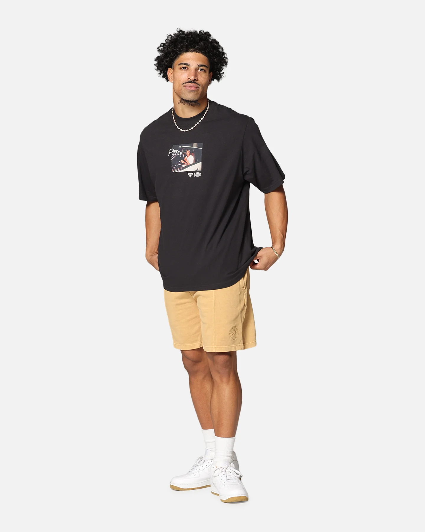 Mitchell & Ness Chicago Bulls Scottie Pippen Pre & Post Game T-Shirt Faded Black - Image 2