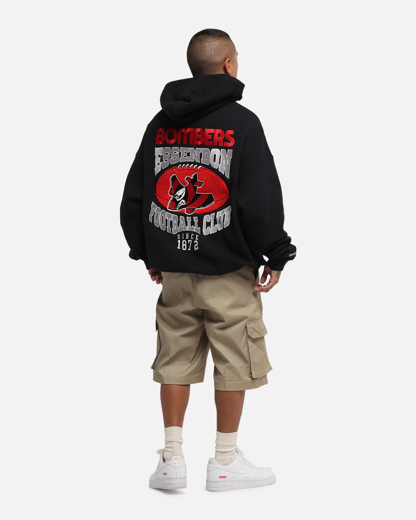 Mitchell & Ness Essendon Bombers Team Hoodie Solid Black - Image 3