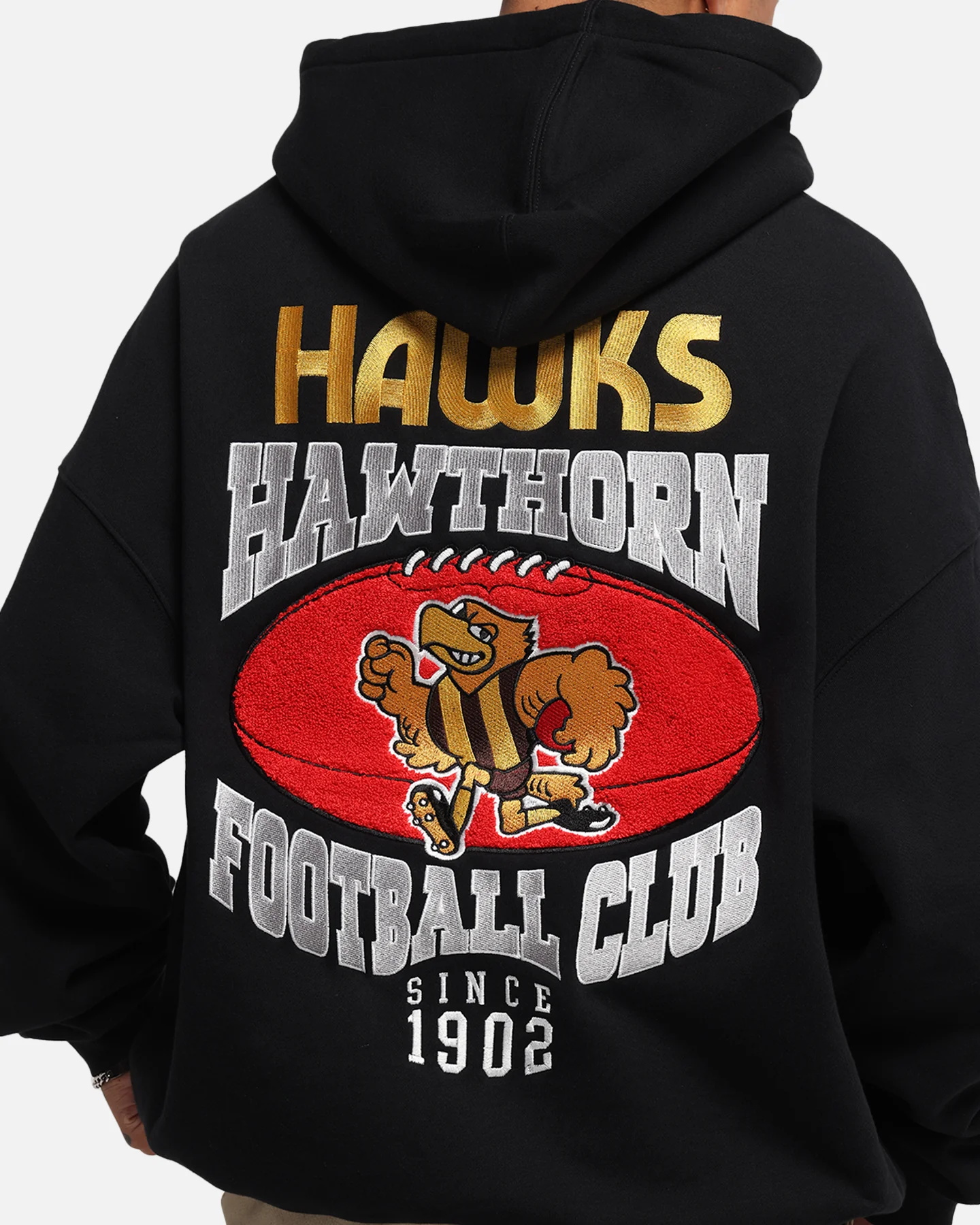 Mitchell & Ness Hawthorn Hawks Team Hoodie Solid Black - Image 7