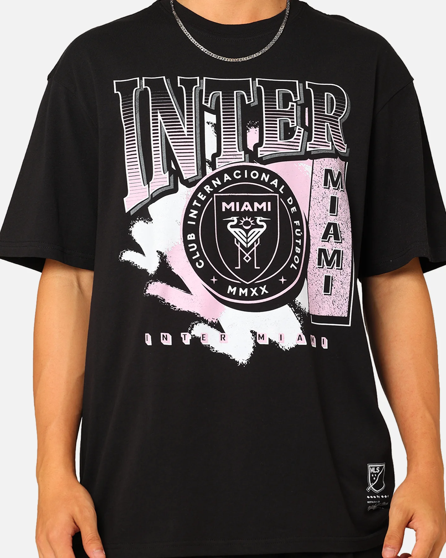 Mitchell & Ness Inter Miami Brush Off T-Shirt Black - Image 3
