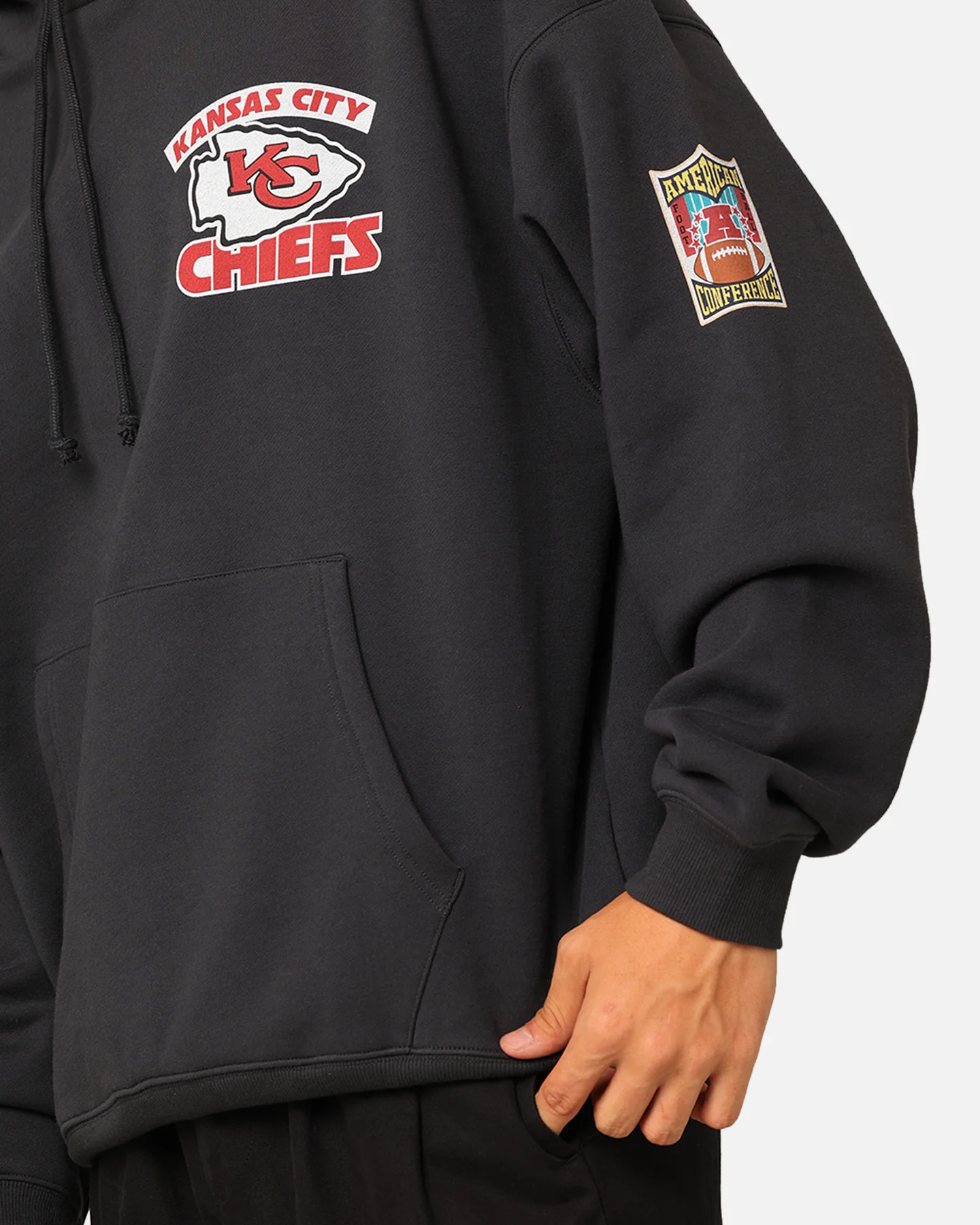 Mitchell & Ness Kansas City Chiefs Super Bowl World Hoodie Faded Black - Image 9