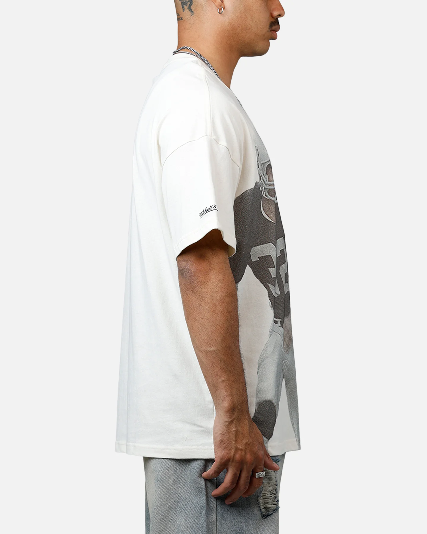 Mitchell & Ness Las Vegas Raiders Bo Jackson T-Shirt Unbleached - Image 4