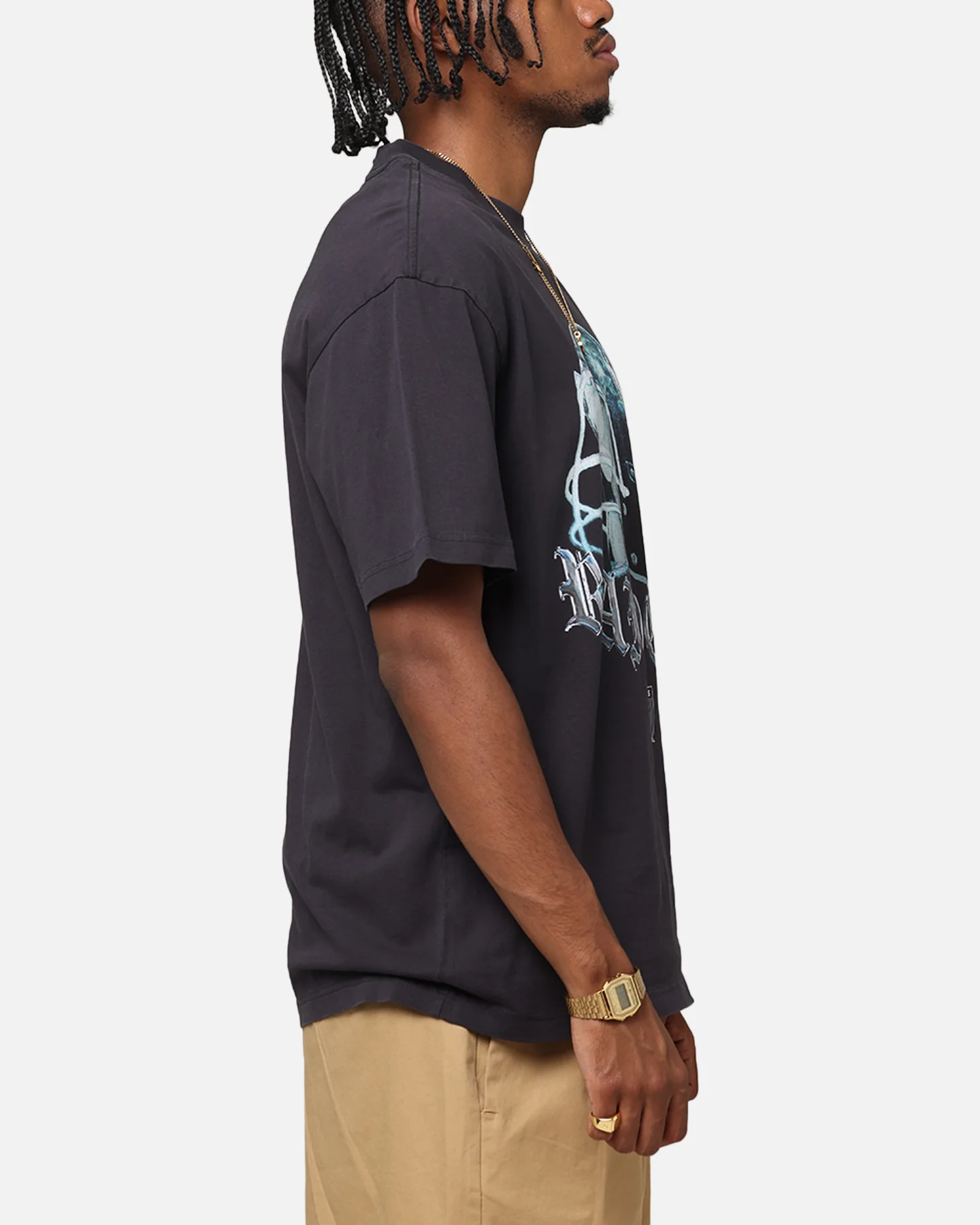 Mitchell & Ness Las Vegas Raiders Helmet T-Shirt Overdyed Black - Image 4