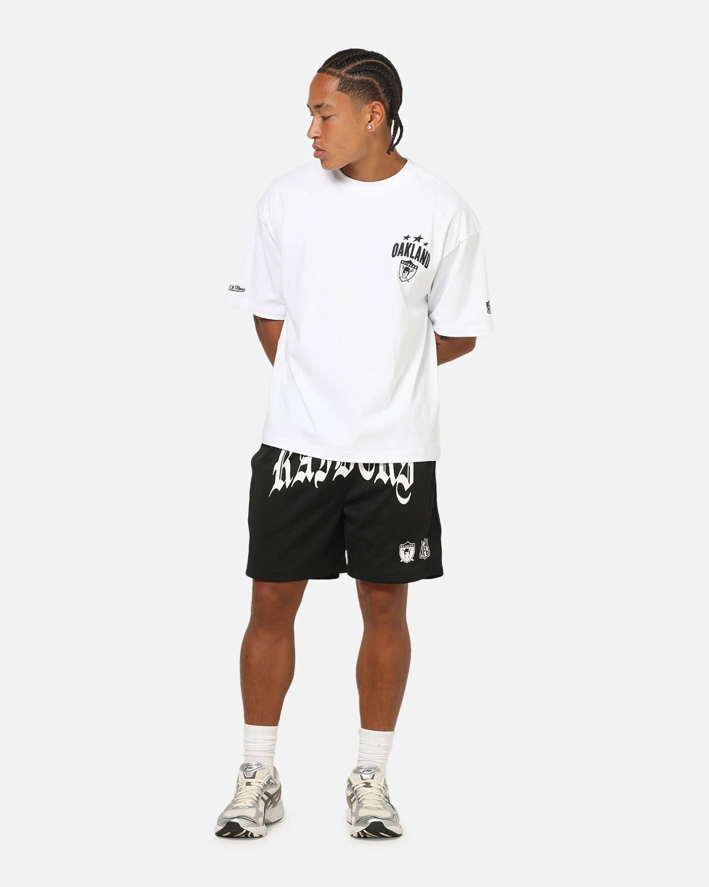 Mitchell & Ness Las Vegas Raiders Stars & Text Boxy T-Shirt White - Image 4