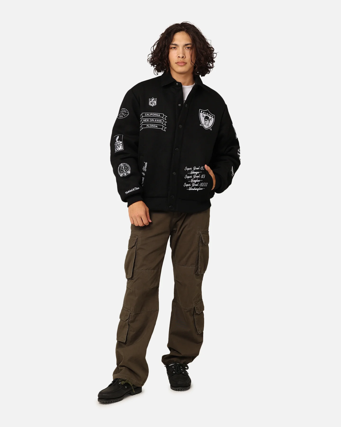 Mitchell & Ness Las Vegas Raiders Super Bowl Champs Jacket Black - Image 3