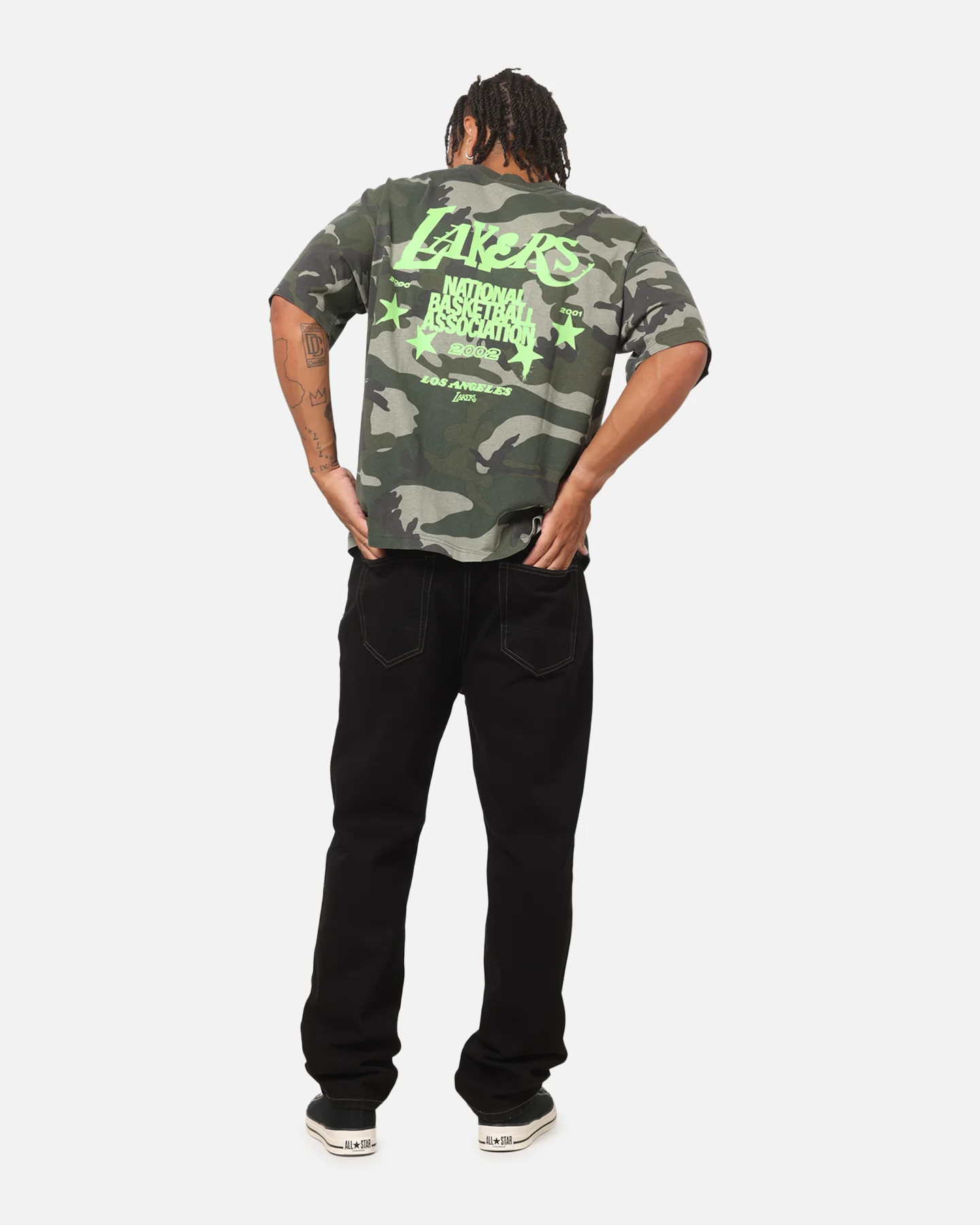Mitchell & Ness Los Angeles Lakers 48 Camo T-Shirt Green Camo - Image 3