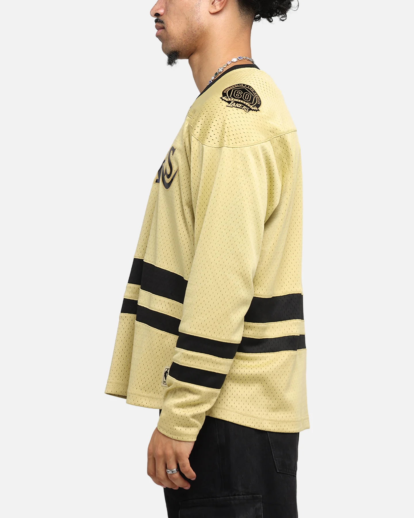 Mitchell & Ness Los Angeles Lakers Chrome Jersey Khaki - Image 5