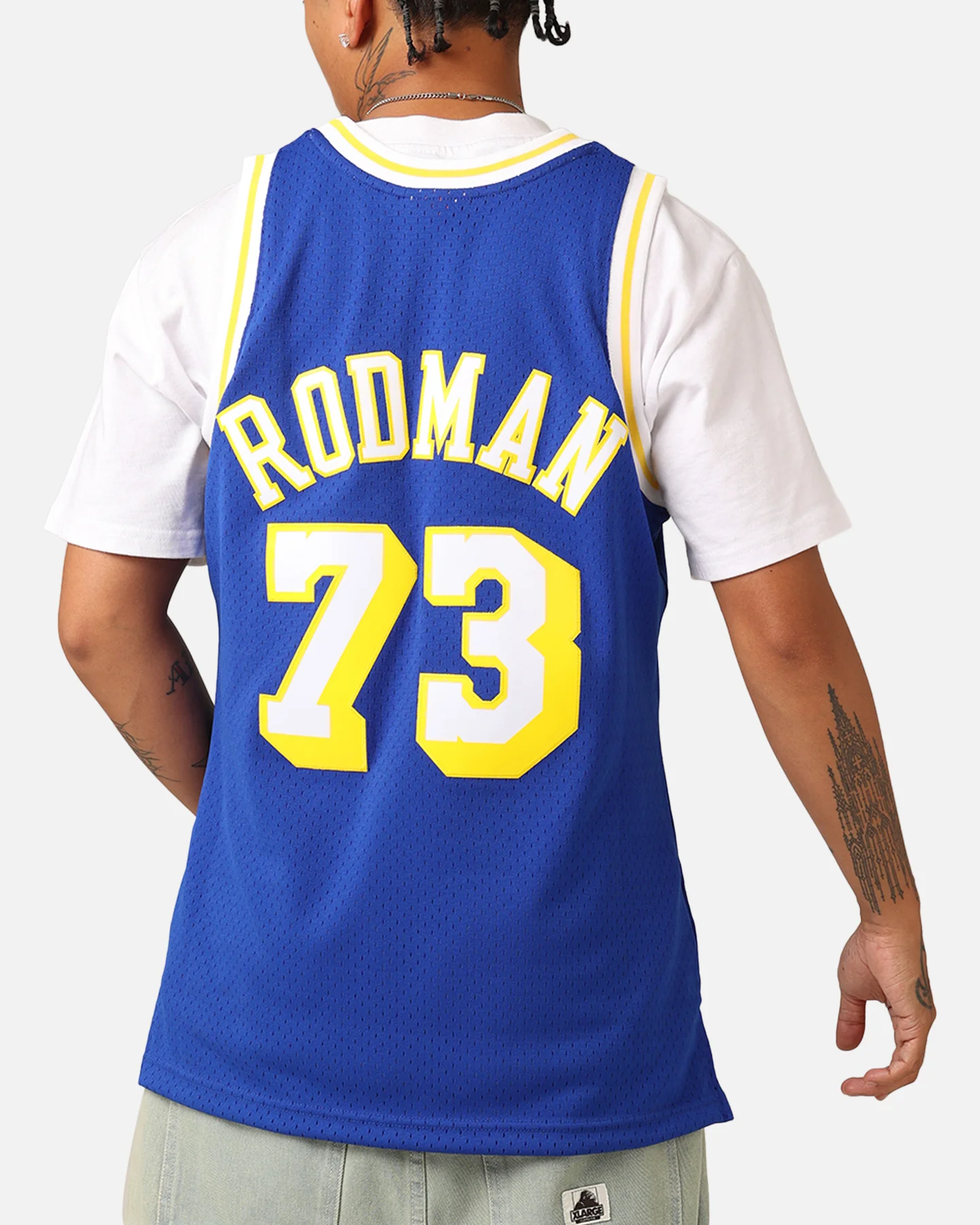 Mitchell & Ness Los Angeles Lakers Dennis Rodman '98-99 College Twist Swing Jersey Blue/Yellow - Image 6